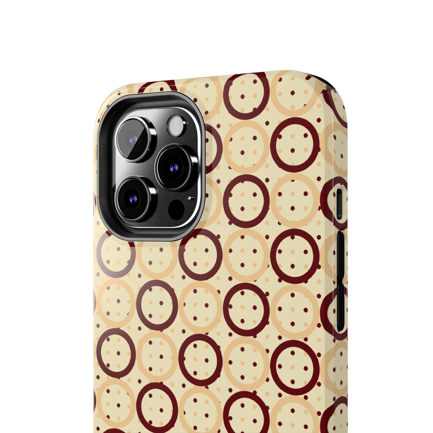 Beige Circle Dot Abstract Pattern Tough Phone Cases, Case-Mate