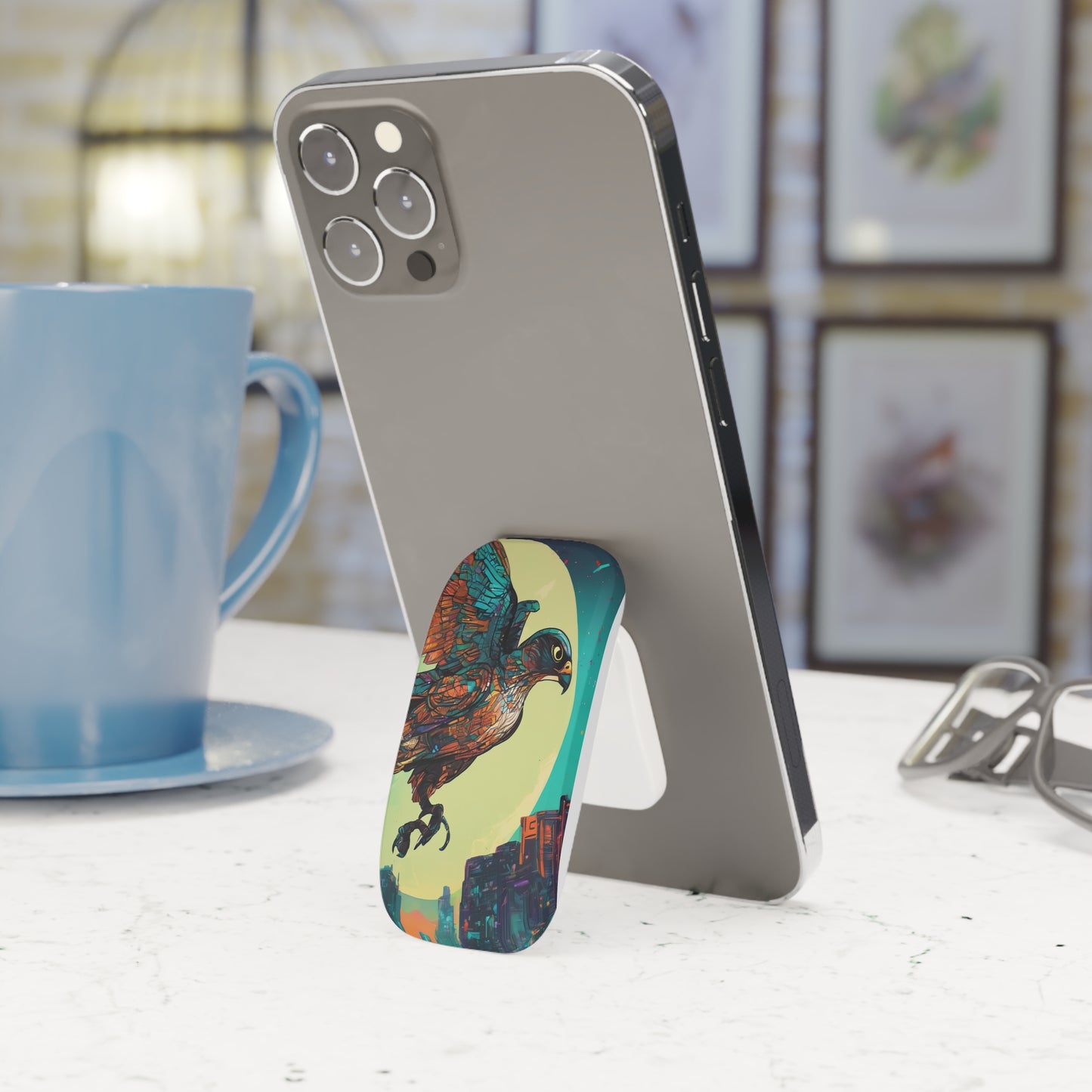 Phone Grip Kickstand - Reusable Adhesive Holder