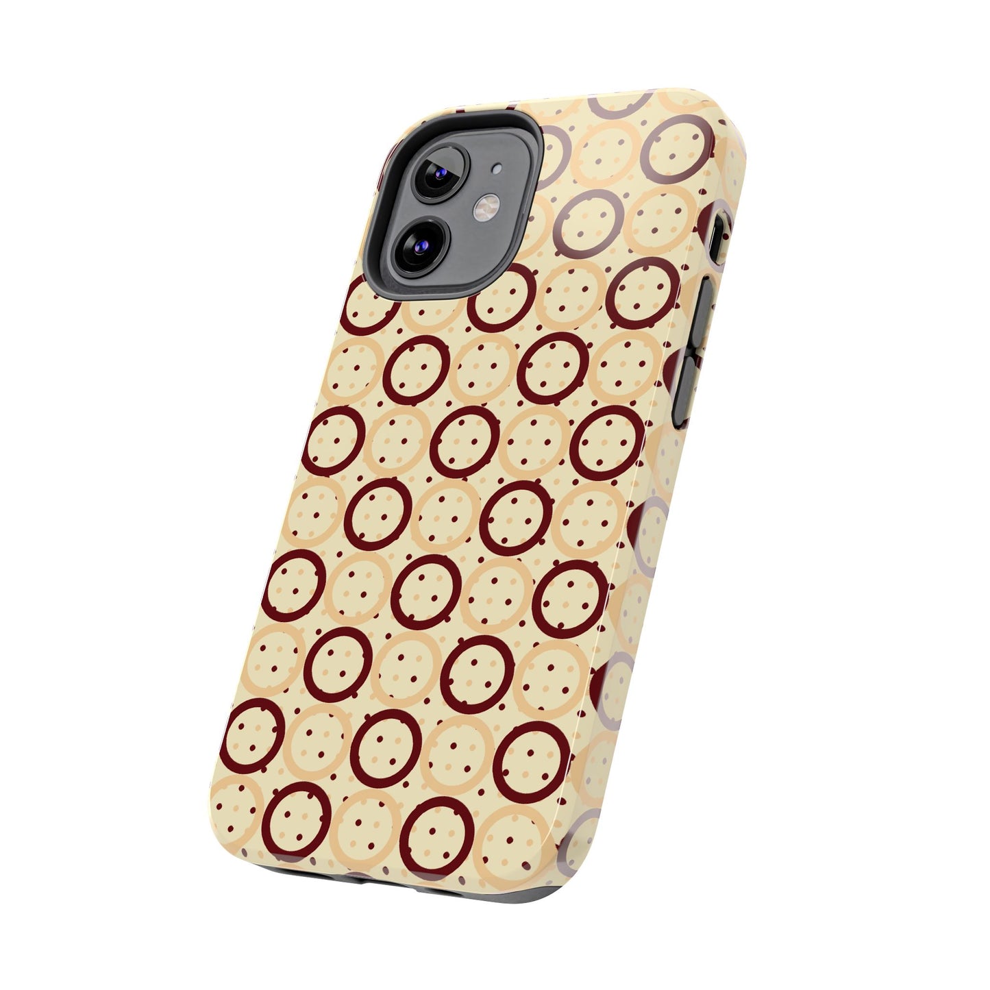 Beige Circle Dot Abstract Pattern Tough Phone Cases, Case-Mate