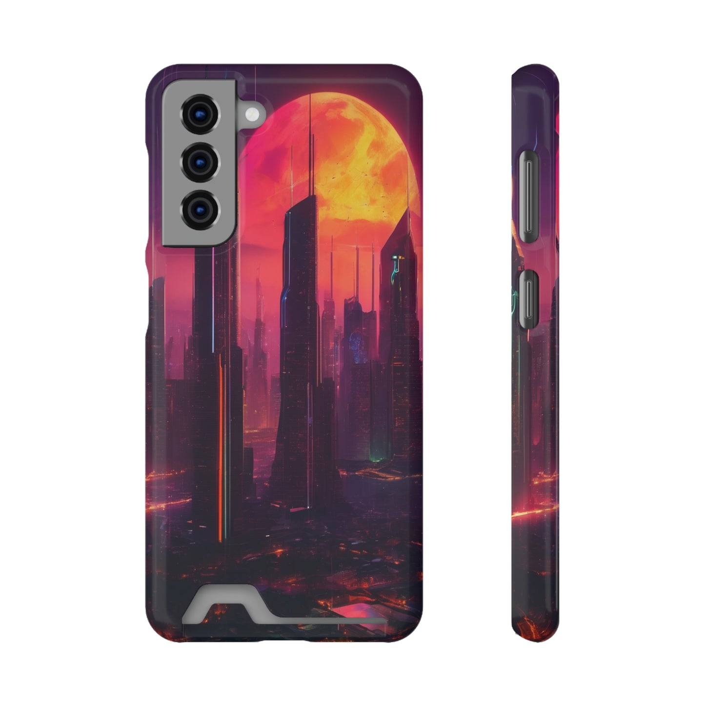 Cyberpunk Neon Card Holder Phone Case MagSafe