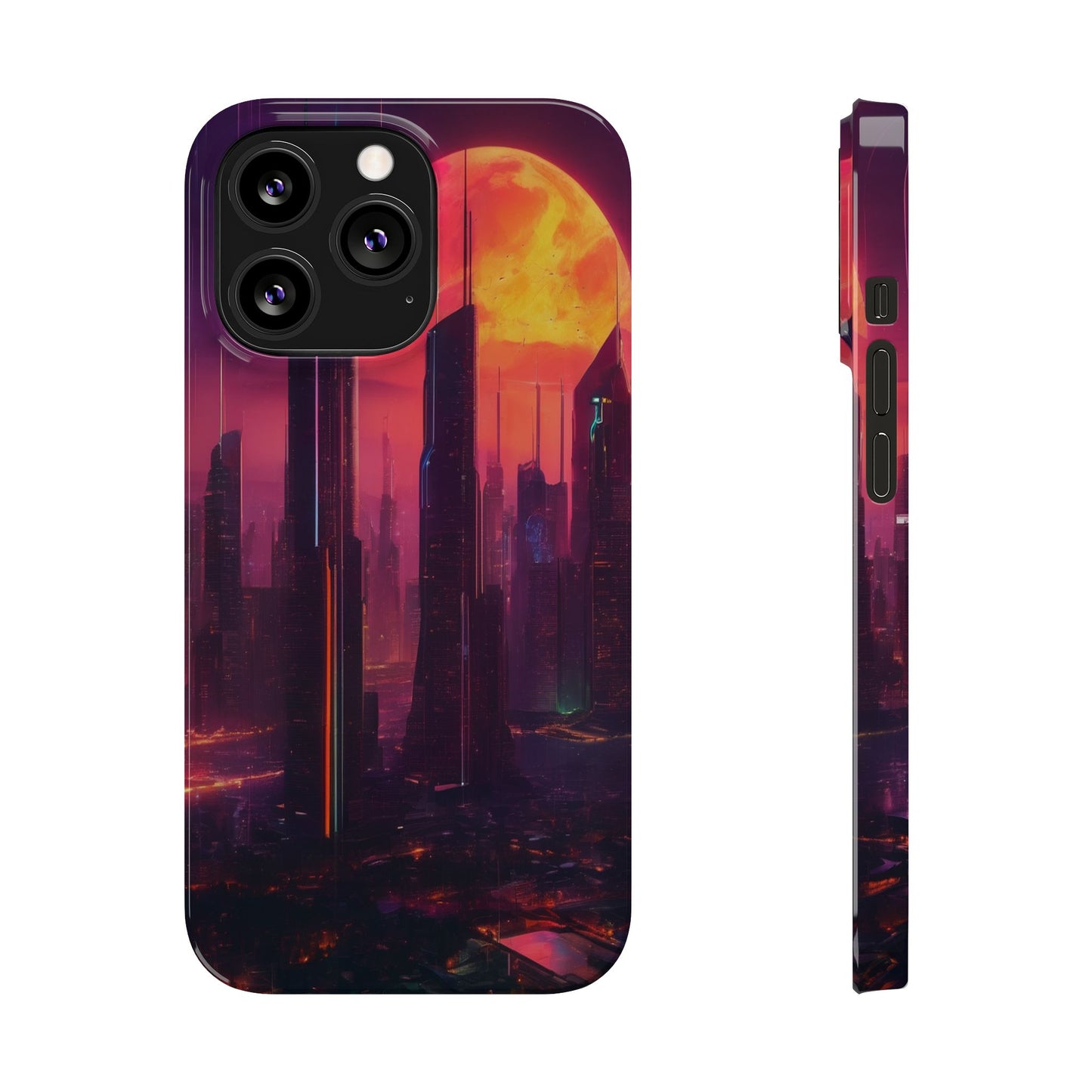 Slim Phone Case: Glossy Lexan, Impact-Resistant, Wireless Charging