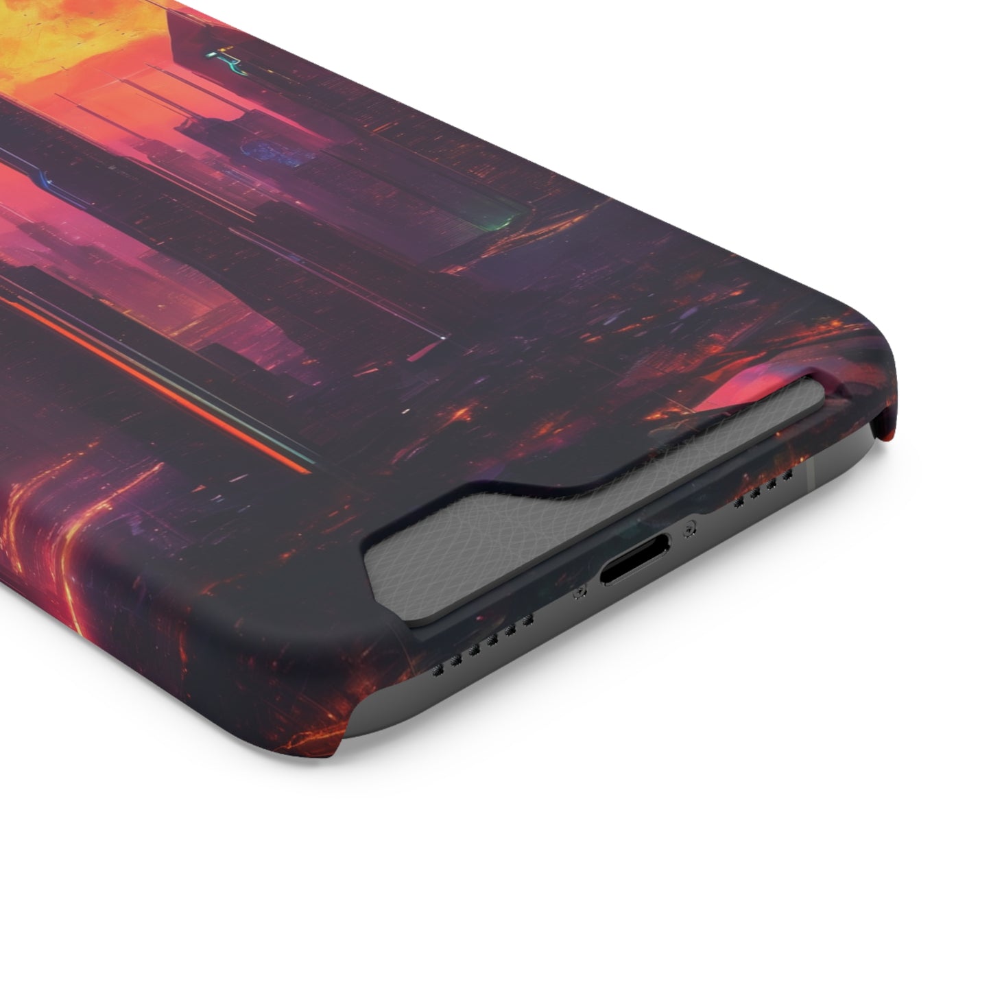 Cyberpunk Neon Card Holder Phone Case MagSafe