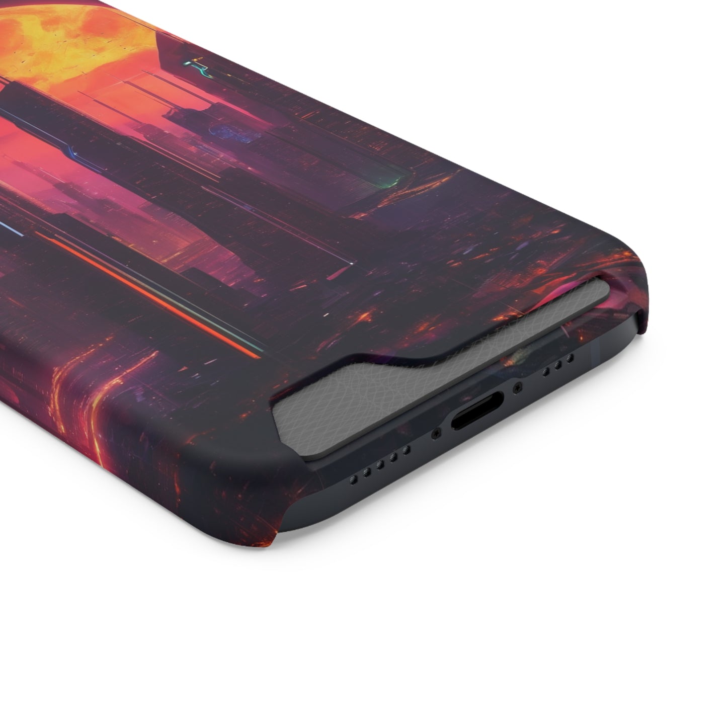 Cyberpunk Neon Card Holder Phone Case MagSafe