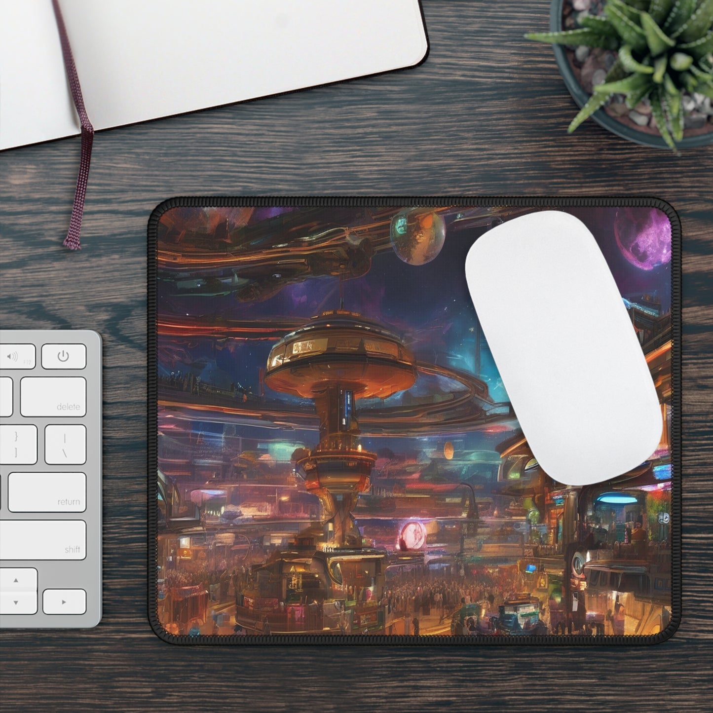 Gaming Neon Mouse Pad 9x7, Personalized Neoprene