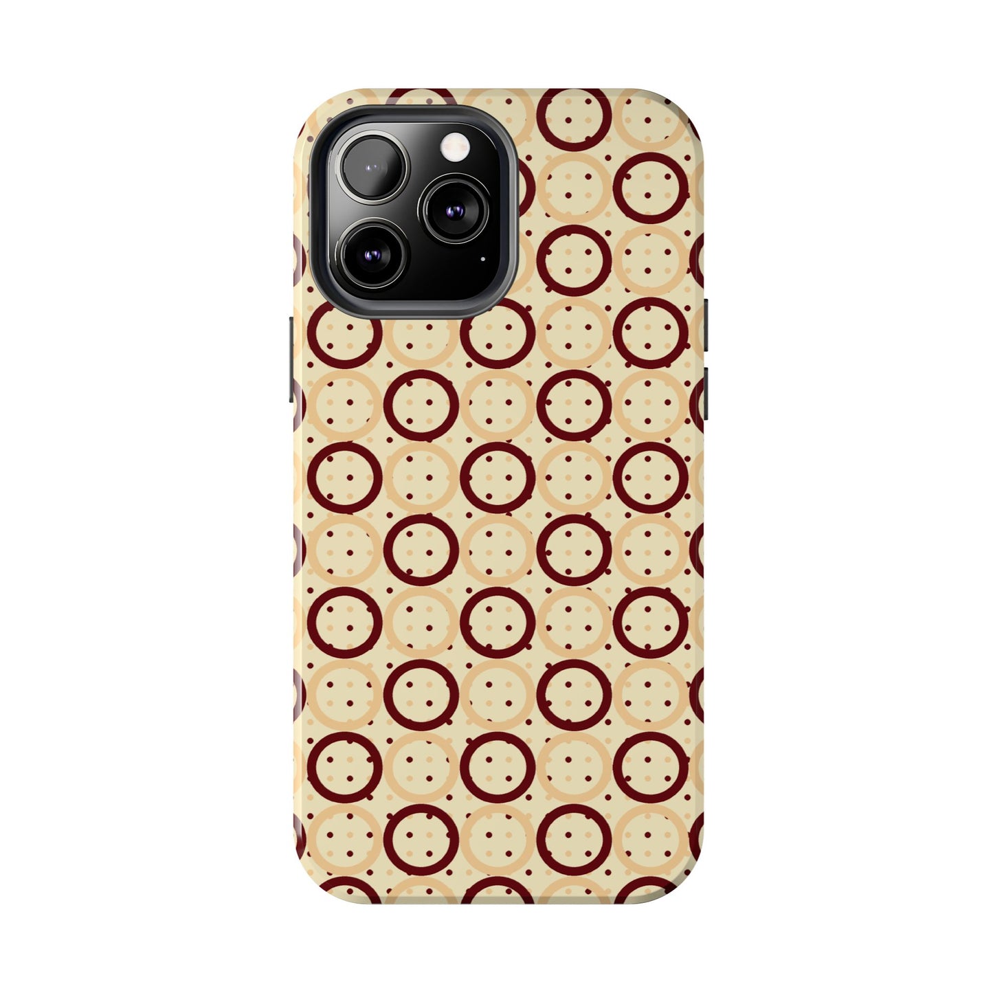 Beige Circle Dot Abstract Pattern Tough Phone Cases, Case-Mate