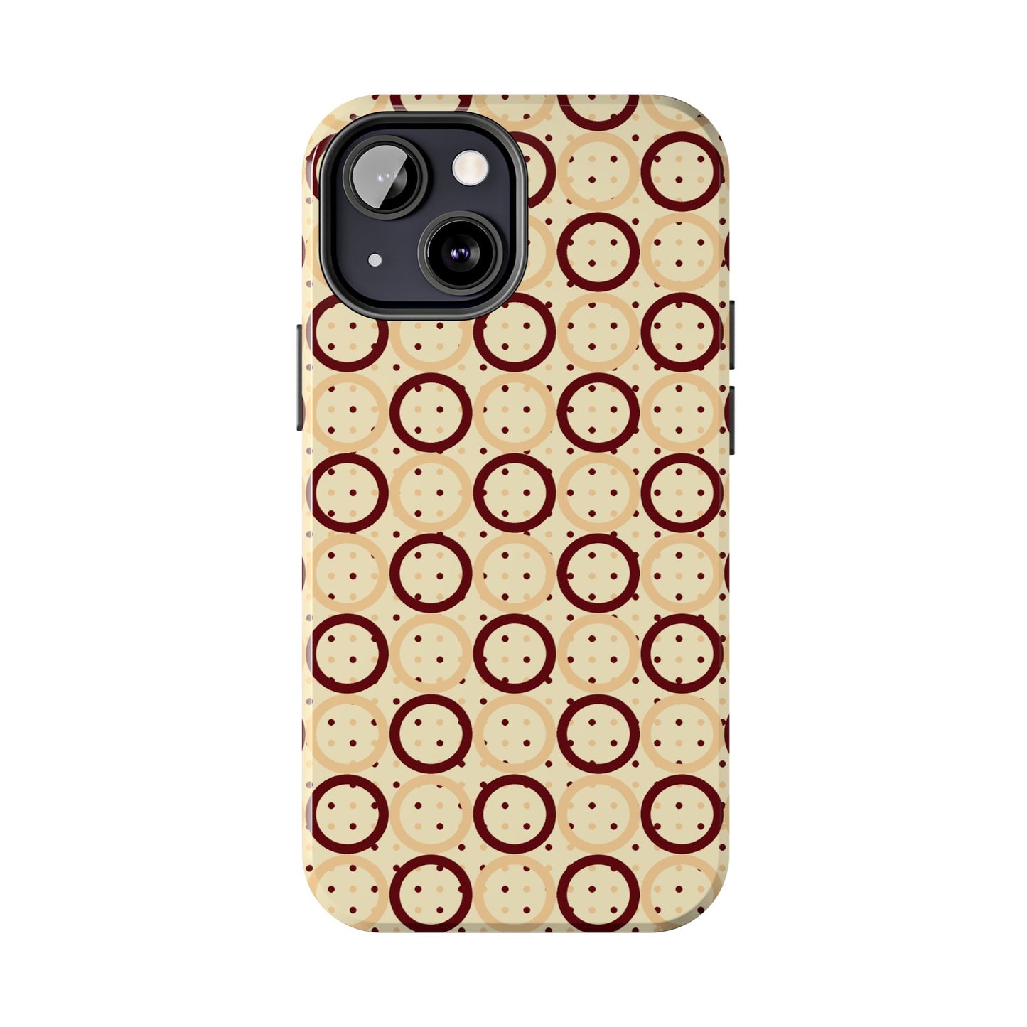 Beige Circle Dot Abstract Pattern Tough Phone Cases, Case-Mate