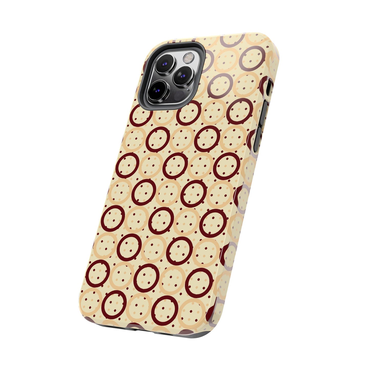 Beige Circle Dot Abstract Pattern Tough Phone Cases, Case-Mate