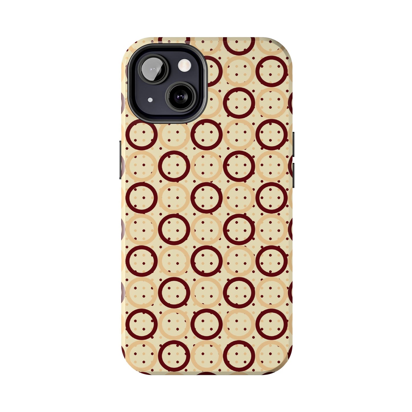 Beige Circle Dot Abstract Pattern Tough Phone Cases, Case-Mate