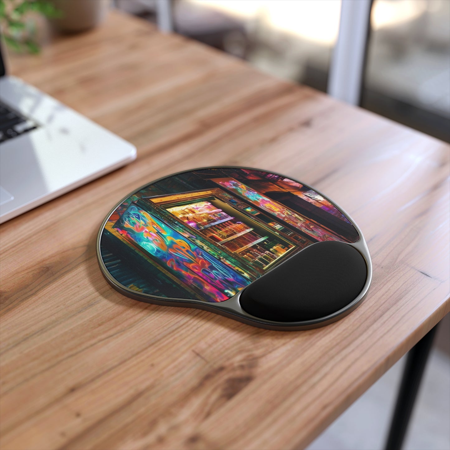 Neon Foot-Shaped Mouse Pad with Ergonomic Memory Foam Wrist Rest