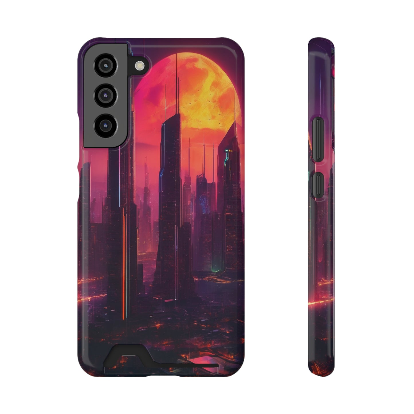 Cyberpunk Neon Card Holder Phone Case MagSafe
