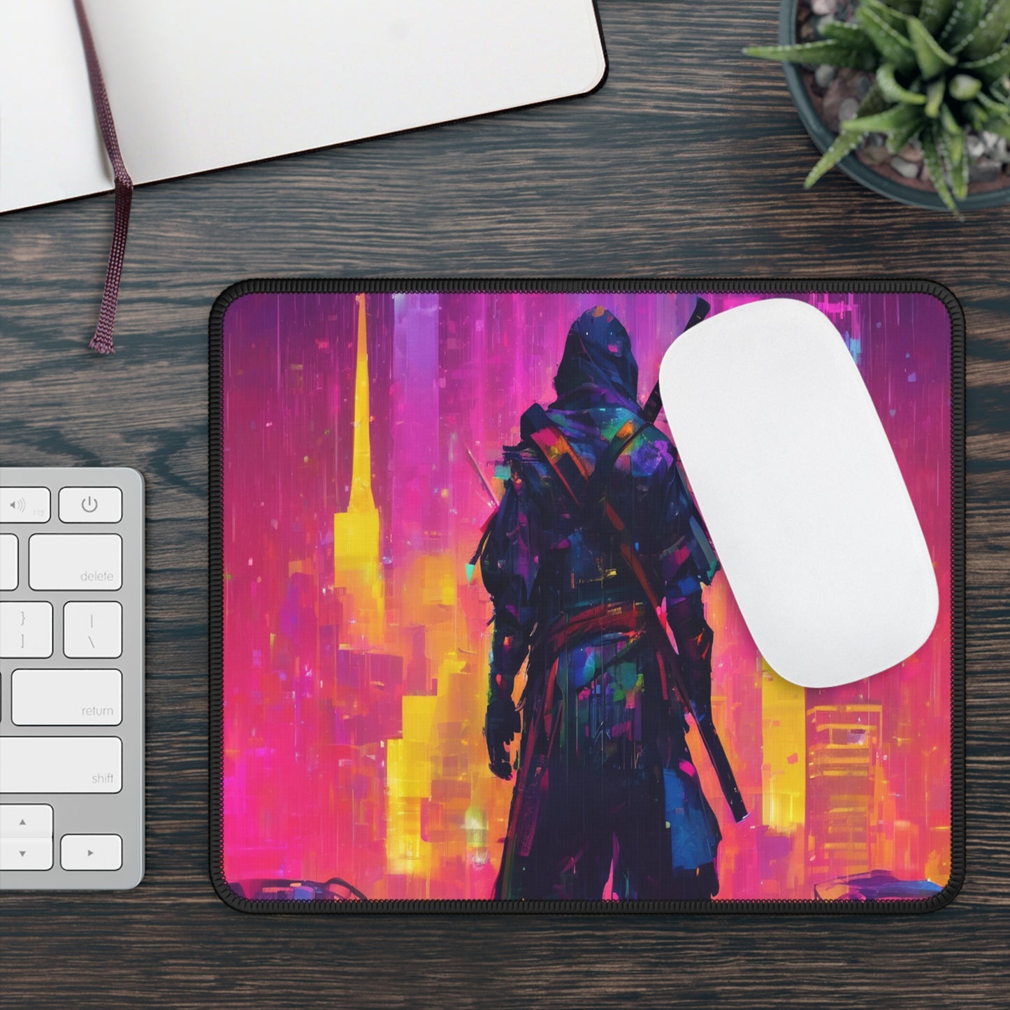 Neon Gaming Mouse Pad - 9x7 Neoprene, Stitched Edges