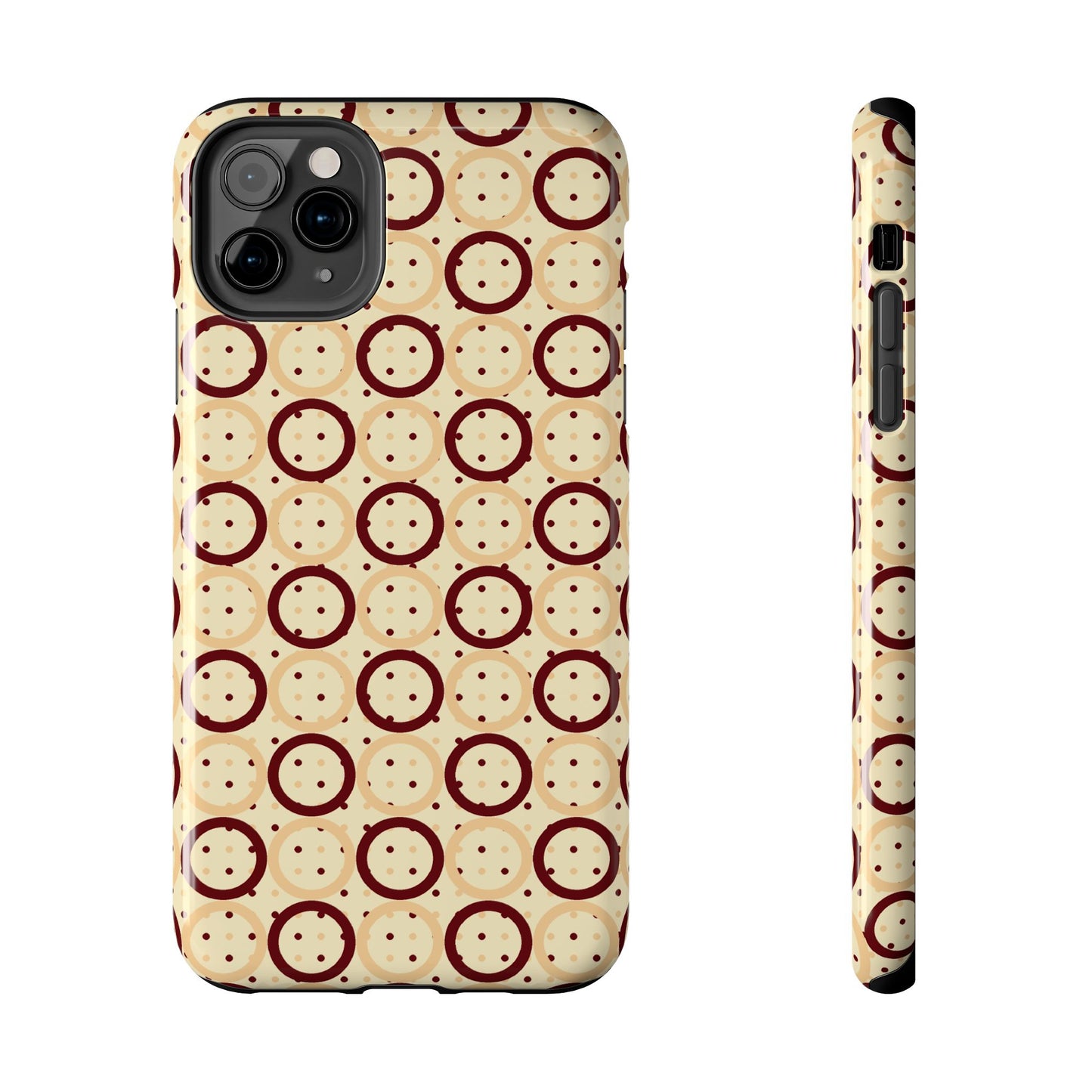 Beige Circle Dot Abstract Pattern Tough Phone Cases, Case-Mate