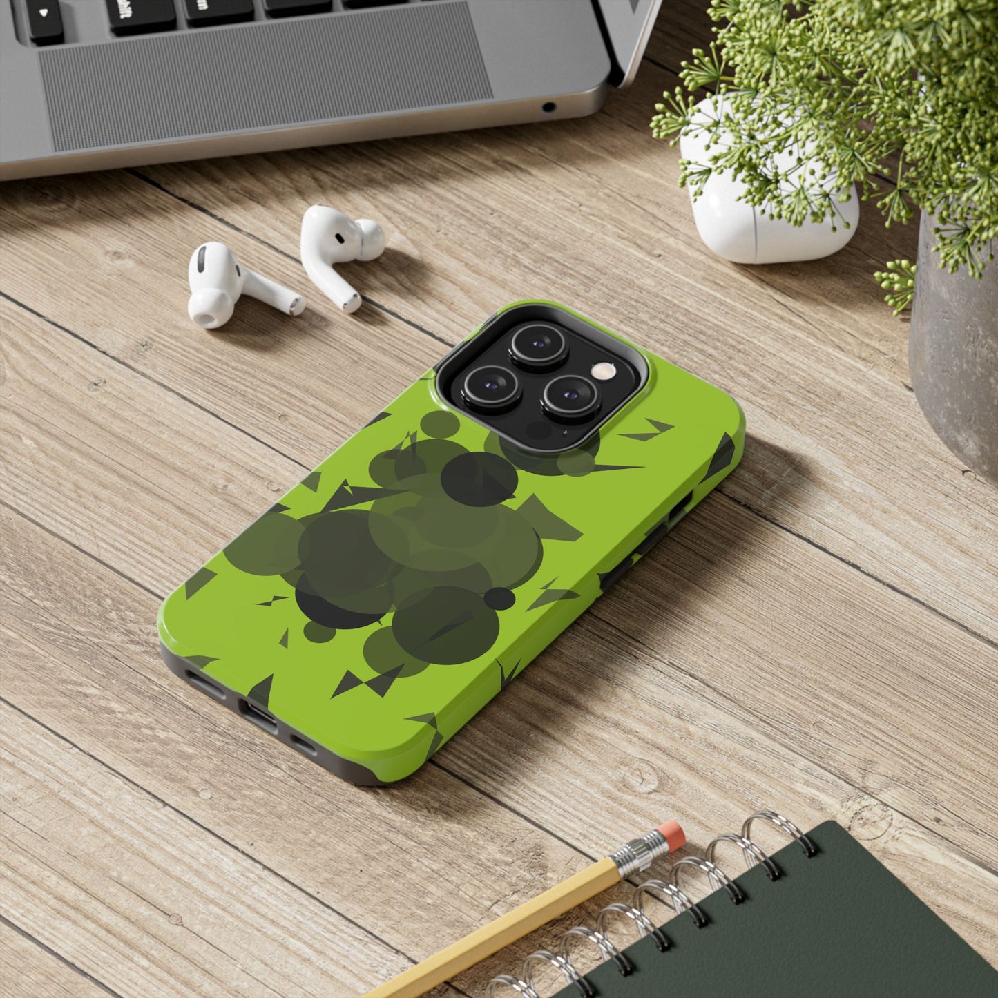 Lime Green Abstract Pattern Tough Phone Cases, Case-Mate