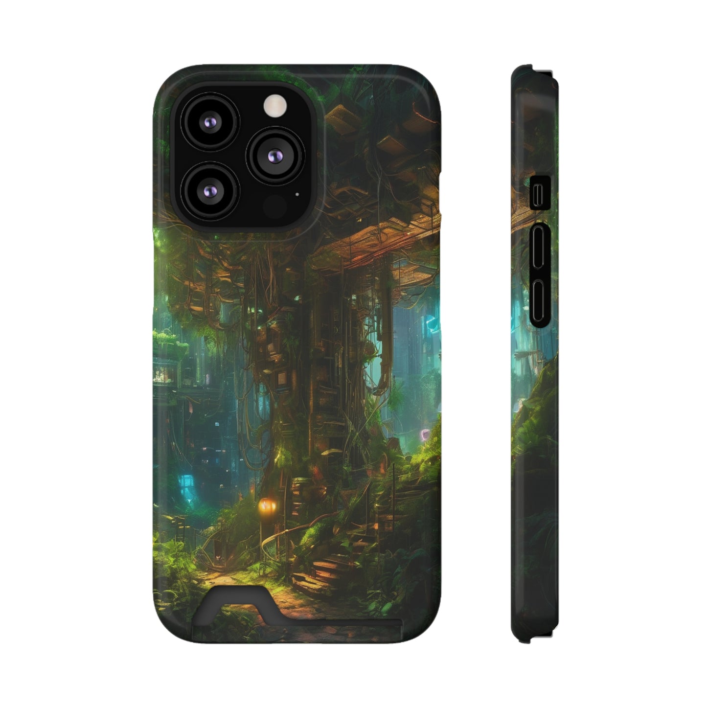 Neon Phone Case with Card Holder Glossy/Matte Polycarbonate, MagSafe
