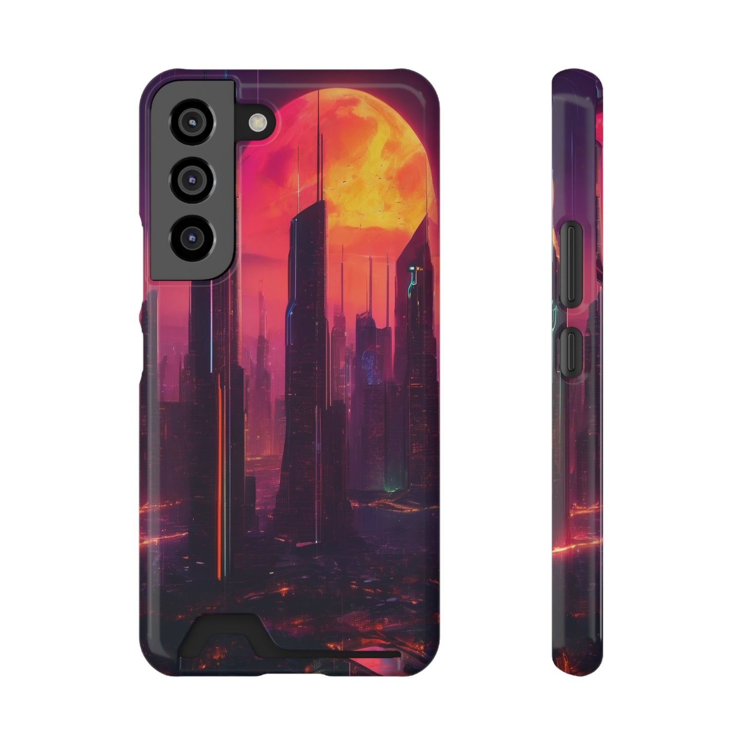 Cyberpunk Neon Card Holder Phone Case MagSafe