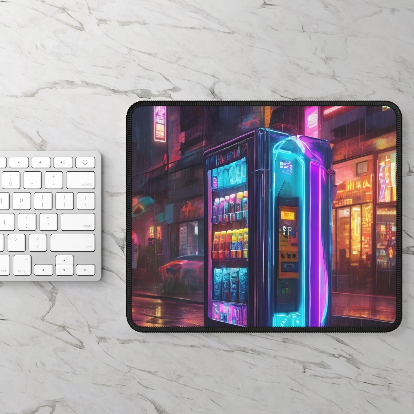 Neon Gaming Mouse Pad - Custom 9x7 Neoprene with Stitched Edges