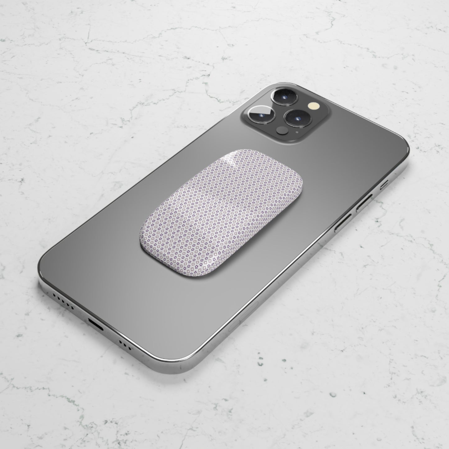 Phone Grip Click-On: Reusable Adhesive Holder & Kickstand