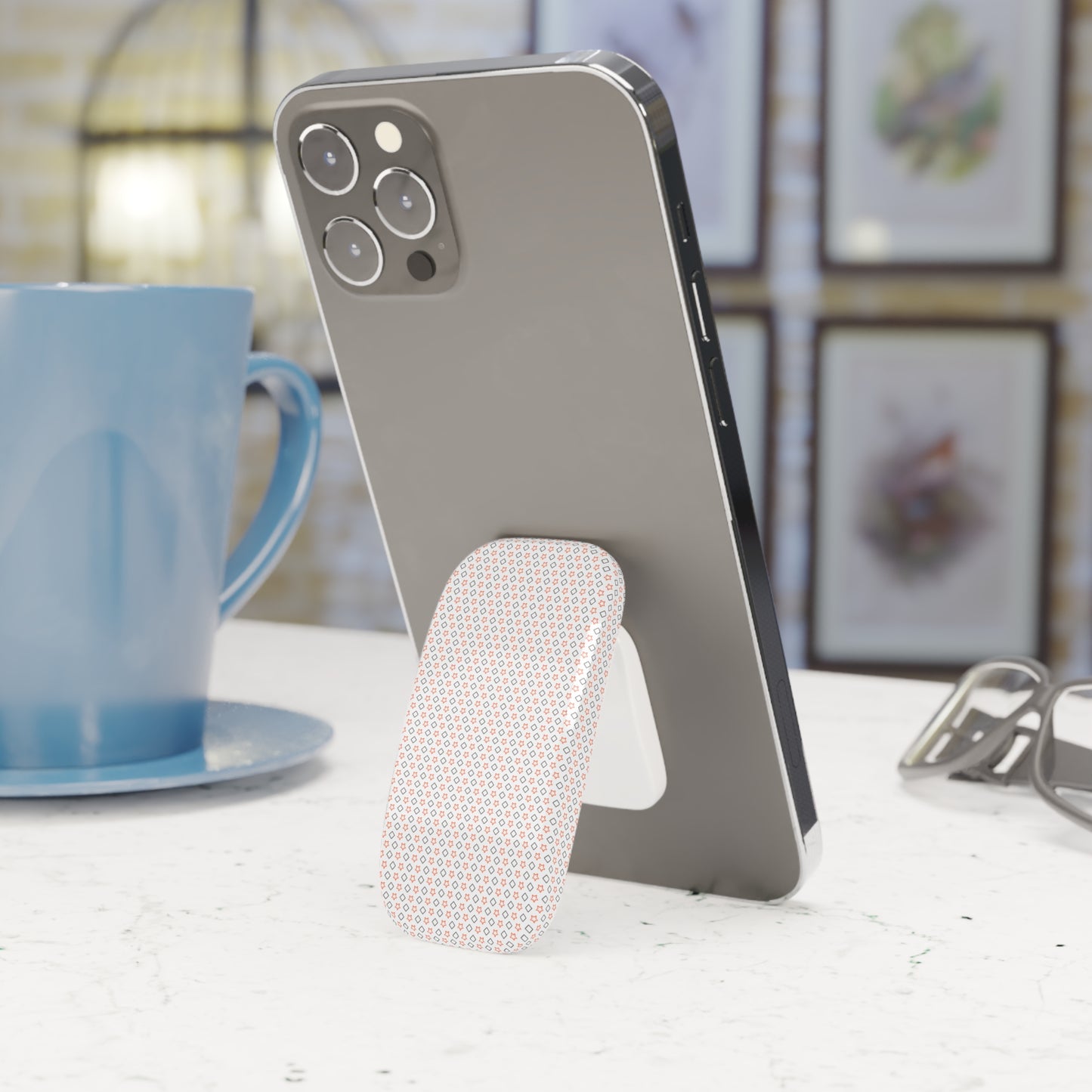 Phone Click-On Grip: Adhesive Phone Holder & Kickstand
