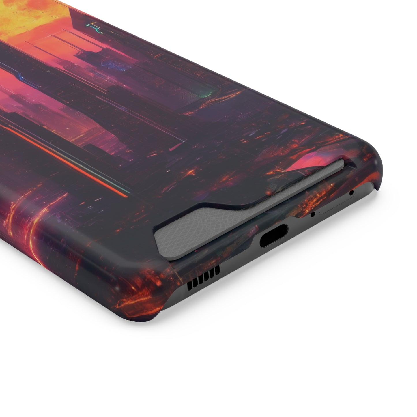 Cyberpunk Neon Card Holder Phone Case MagSafe