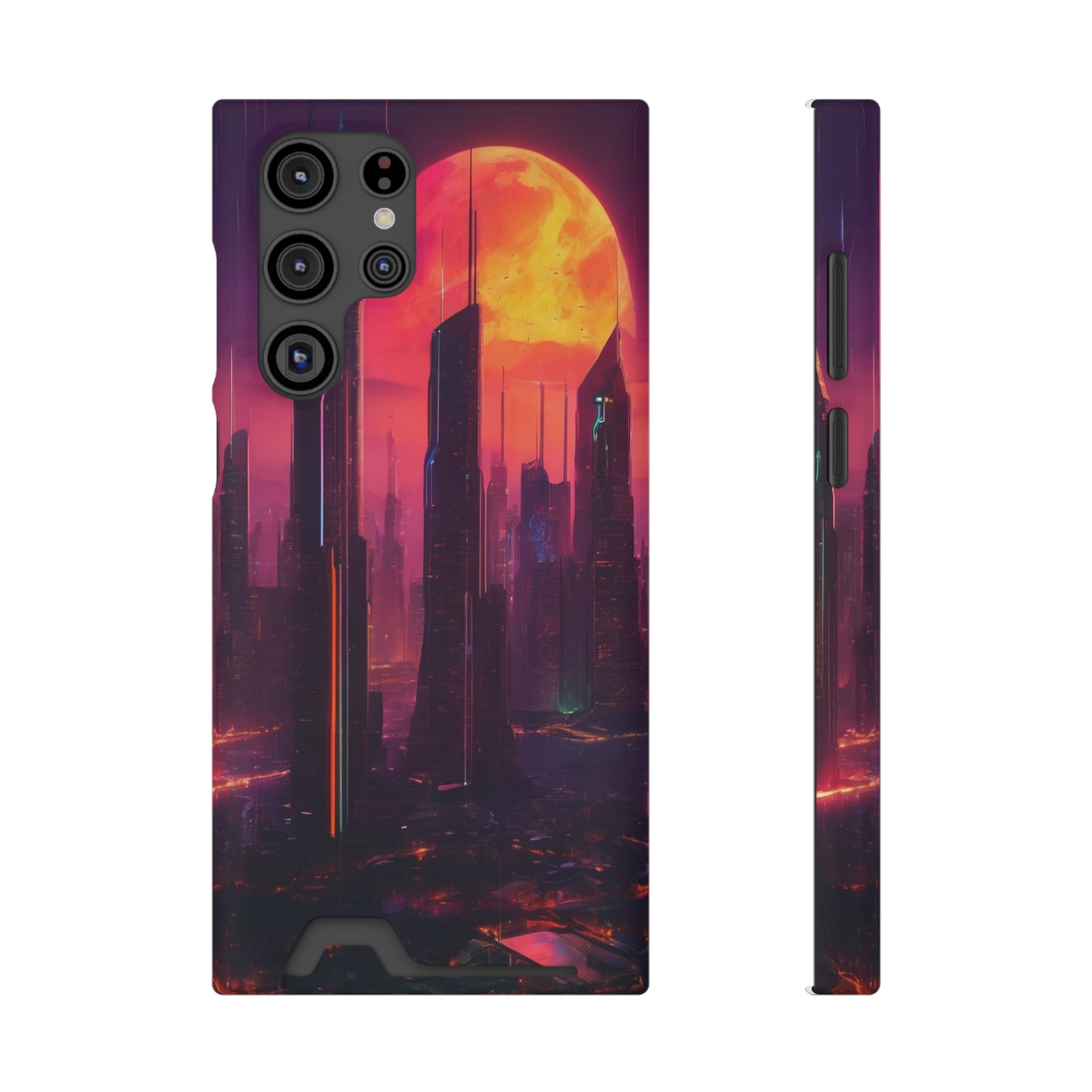 Cyberpunk Neon Card Holder Phone Case MagSafe