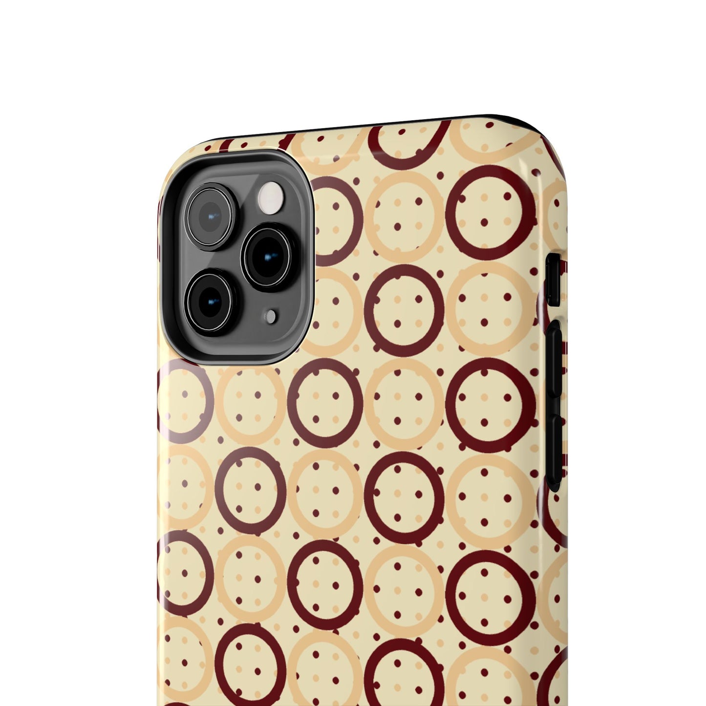 Beige Circle Dot Abstract Pattern Tough Phone Cases, Case-Mate