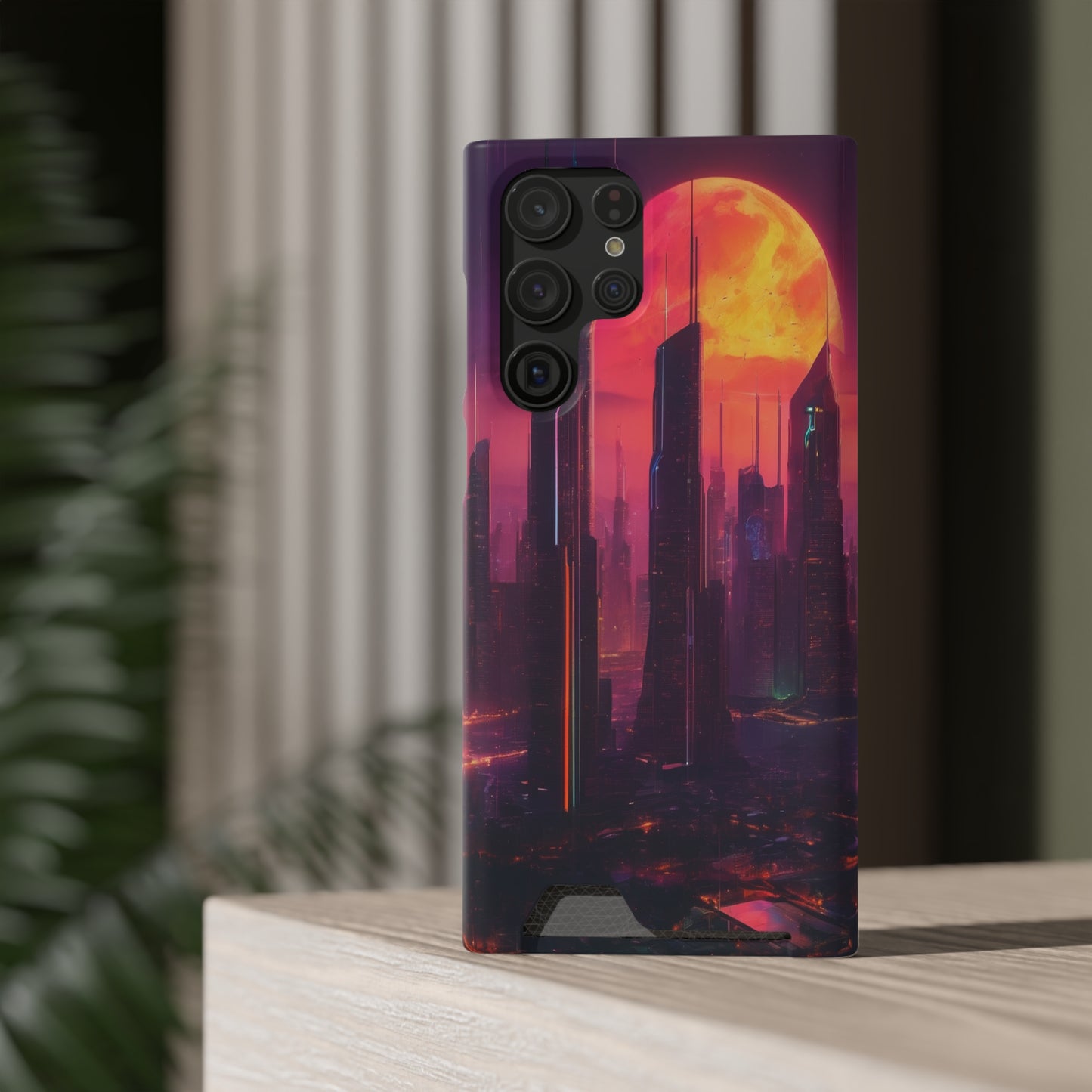 Cyberpunk Neon Card Holder Phone Case MagSafe