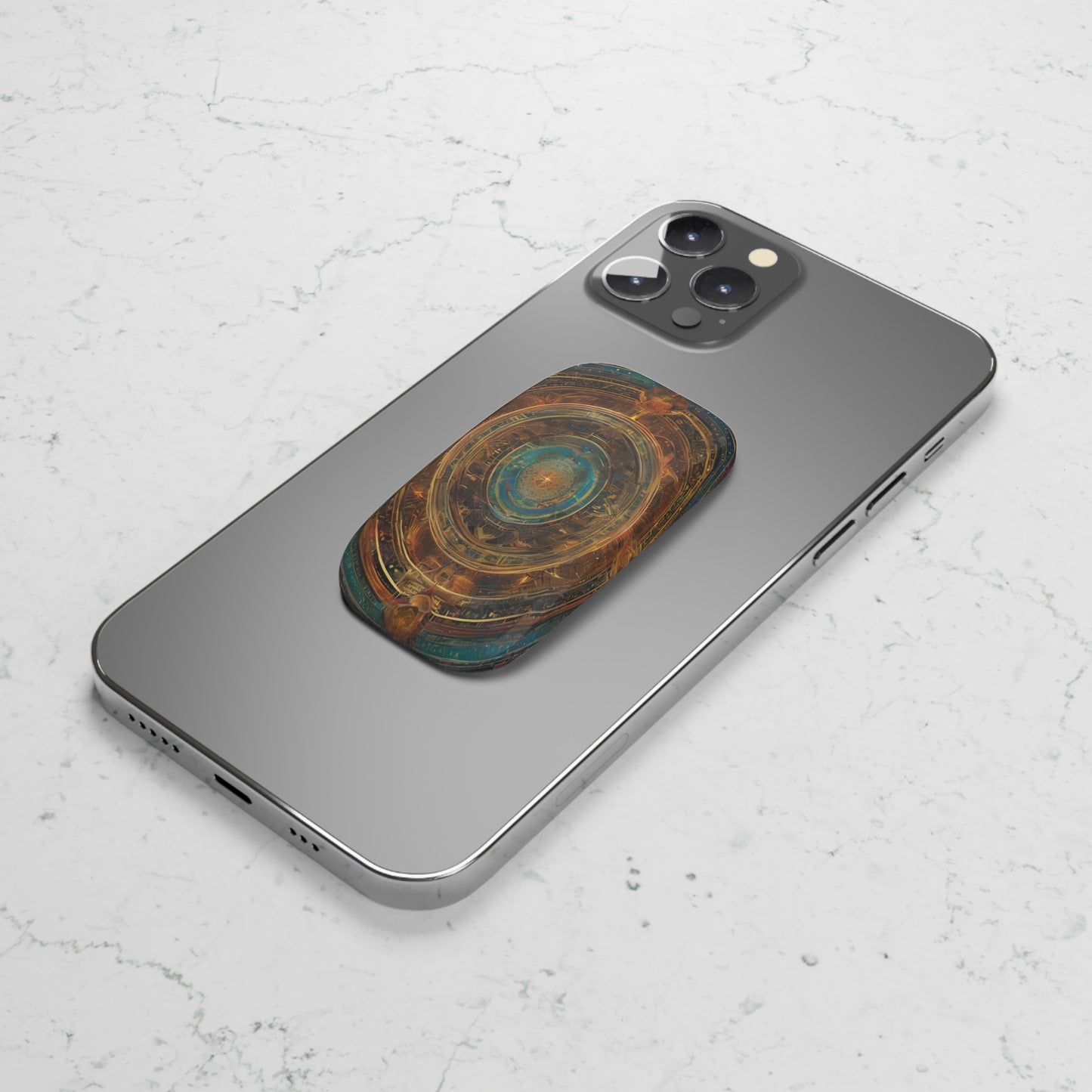Phone Click-On Grip: Reusable Adhesive Phone Holder & Kickstand