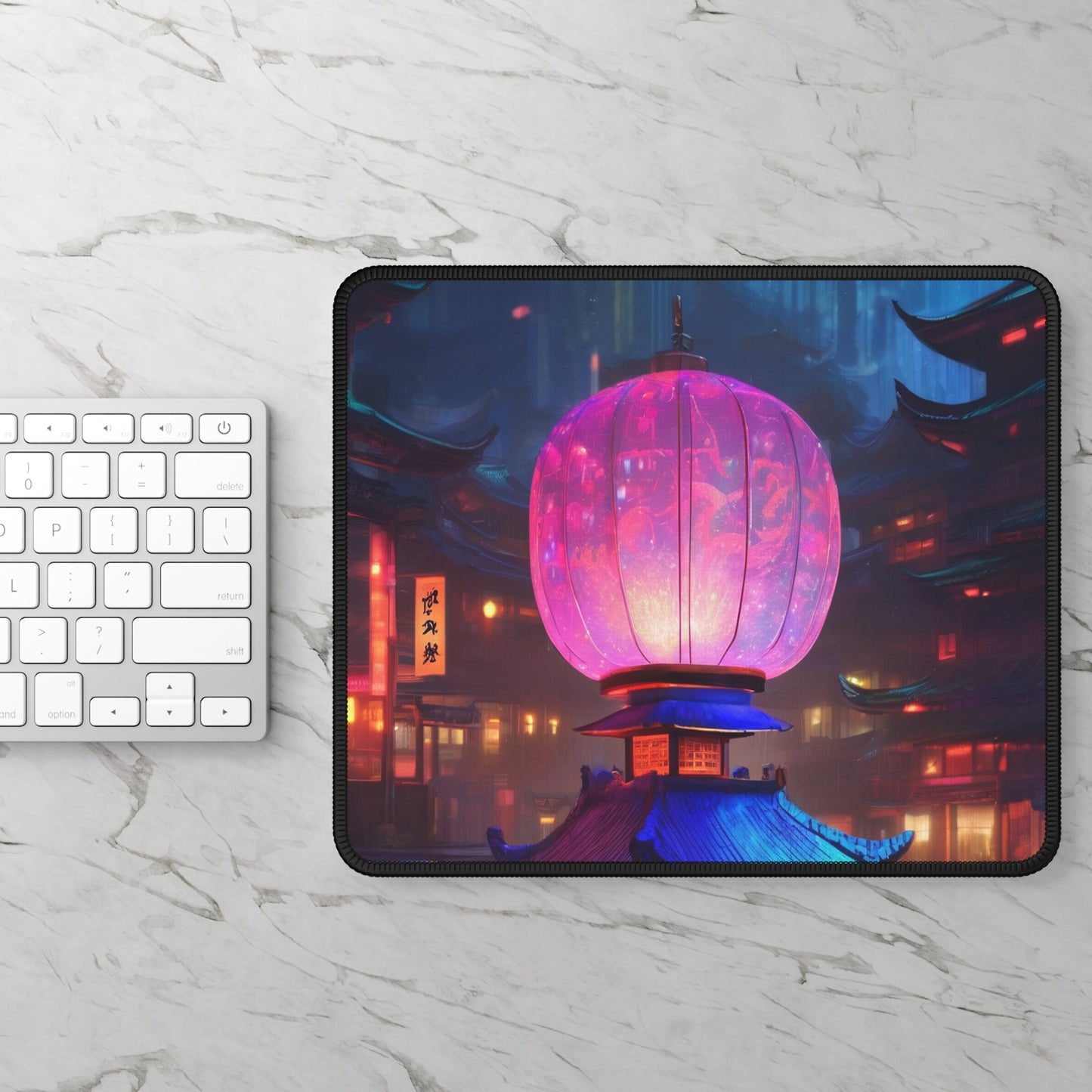 Custom Neon Gaming Mouse Pad 9x7, Neoprene with Stitched Edges
