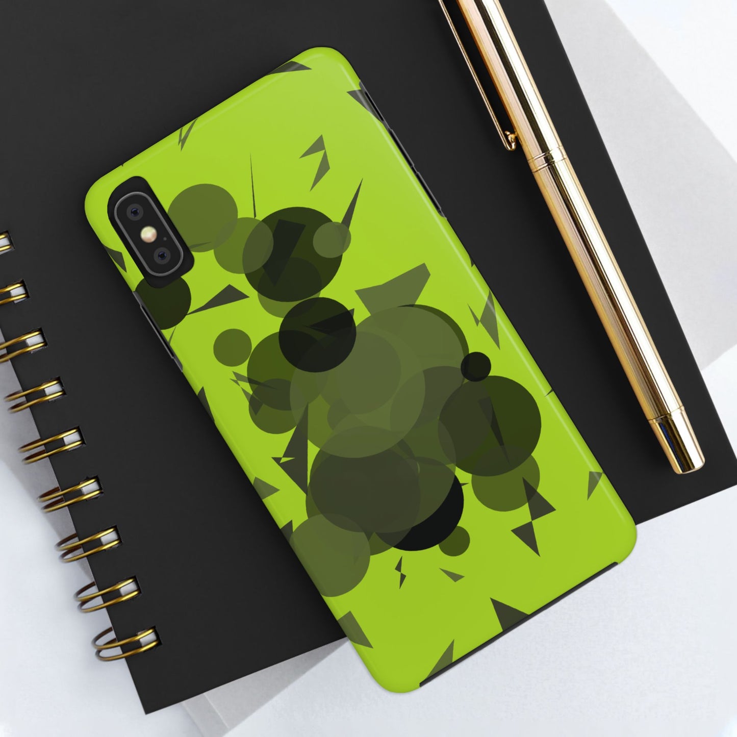Lime Green Abstract Pattern Tough Phone Cases, Case-Mate
