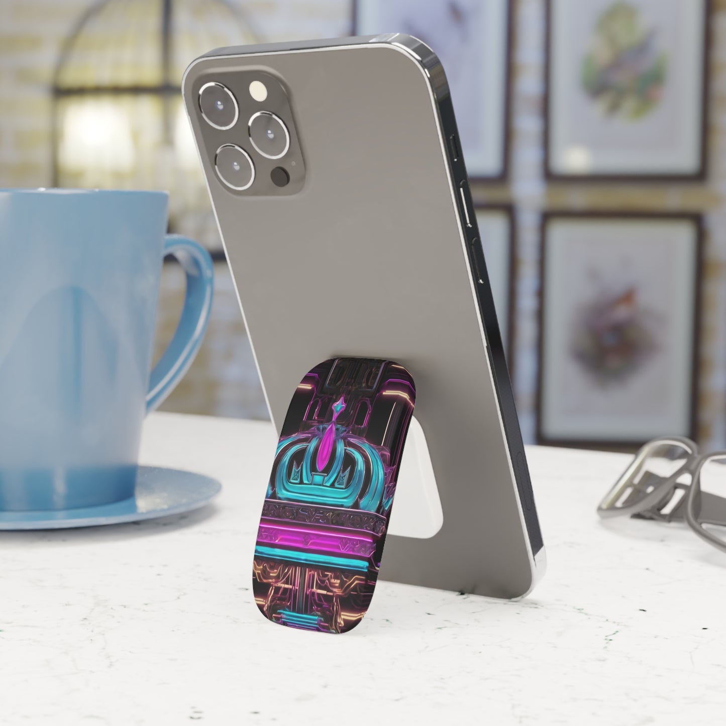 Phone Click-On Grip: Portable Phone Holder & Kickstand