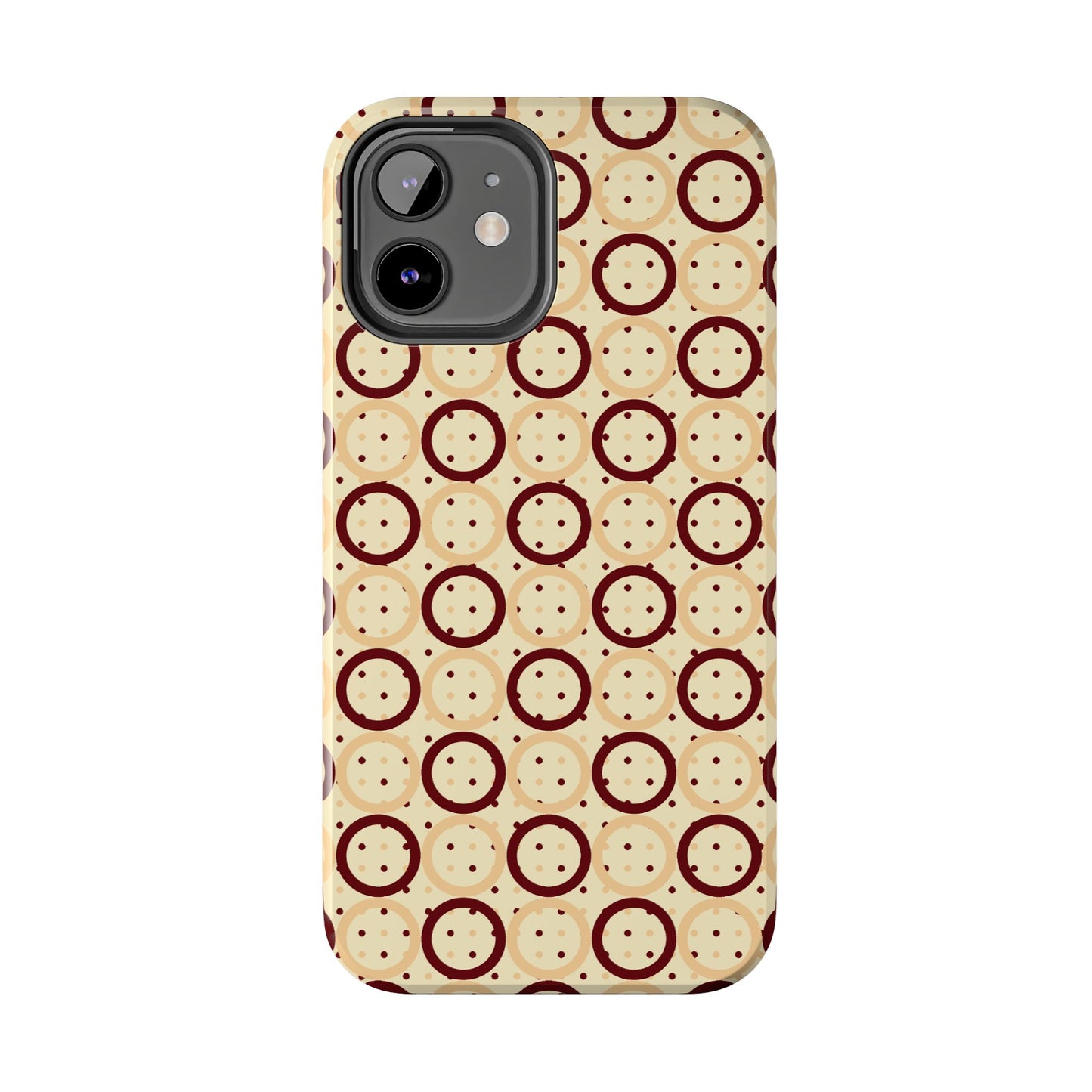 Beige Circle Dot Abstract Pattern Tough Phone Cases, Case-Mate