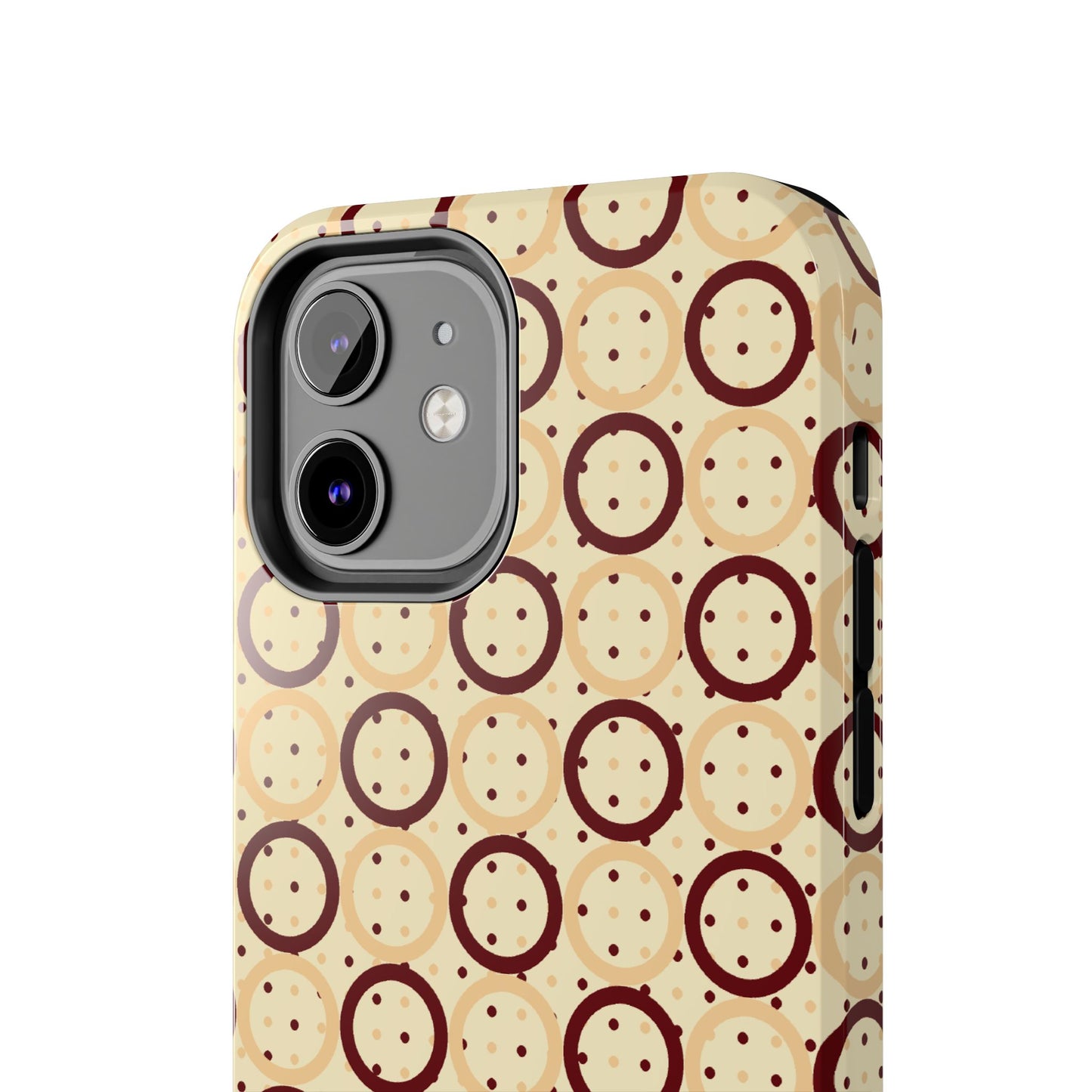 Beige Circle Dot Abstract Pattern Tough Phone Cases, Case-Mate