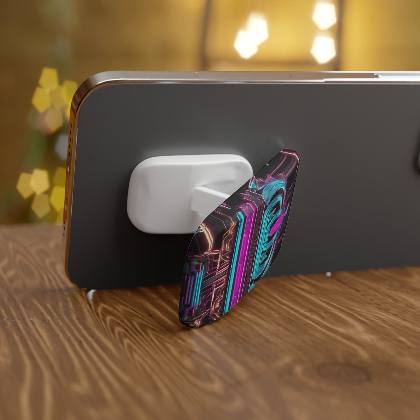 Phone Click-On Grip: Portable Phone Holder & Kickstand