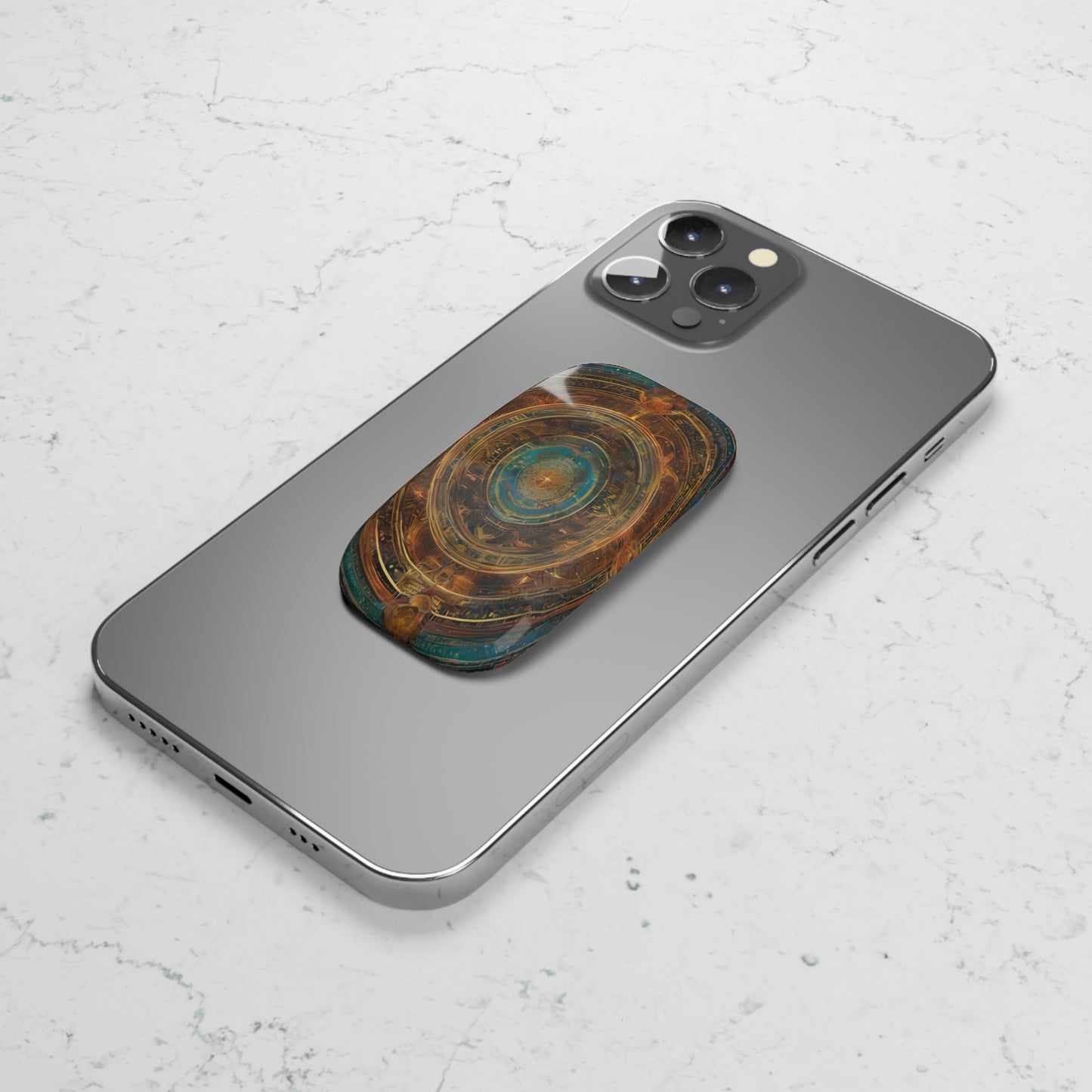 Phone Click-On Grip: Reusable Adhesive Phone Holder & Kickstand