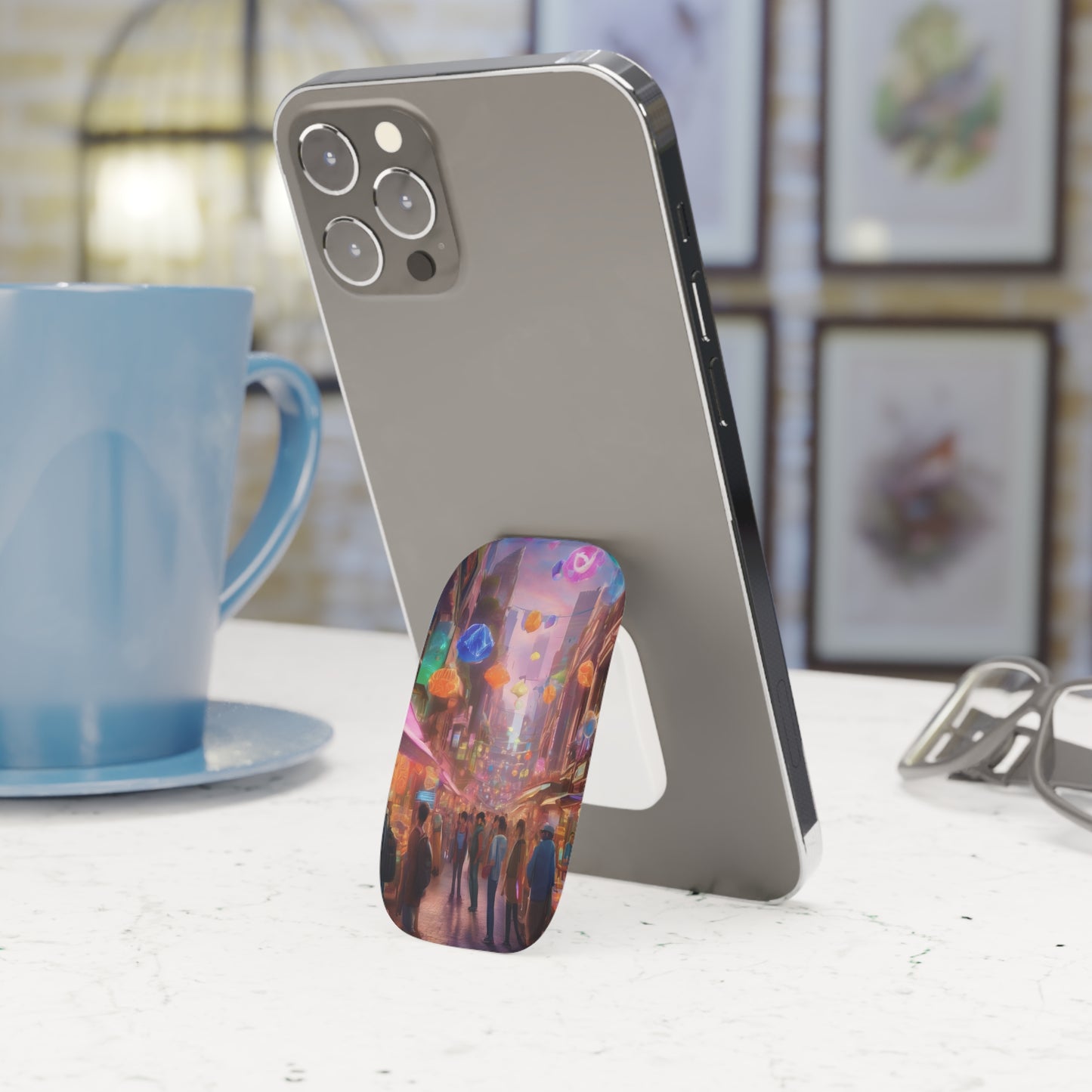 Phone Grip: Reusable Adhesive Holder & Kickstand