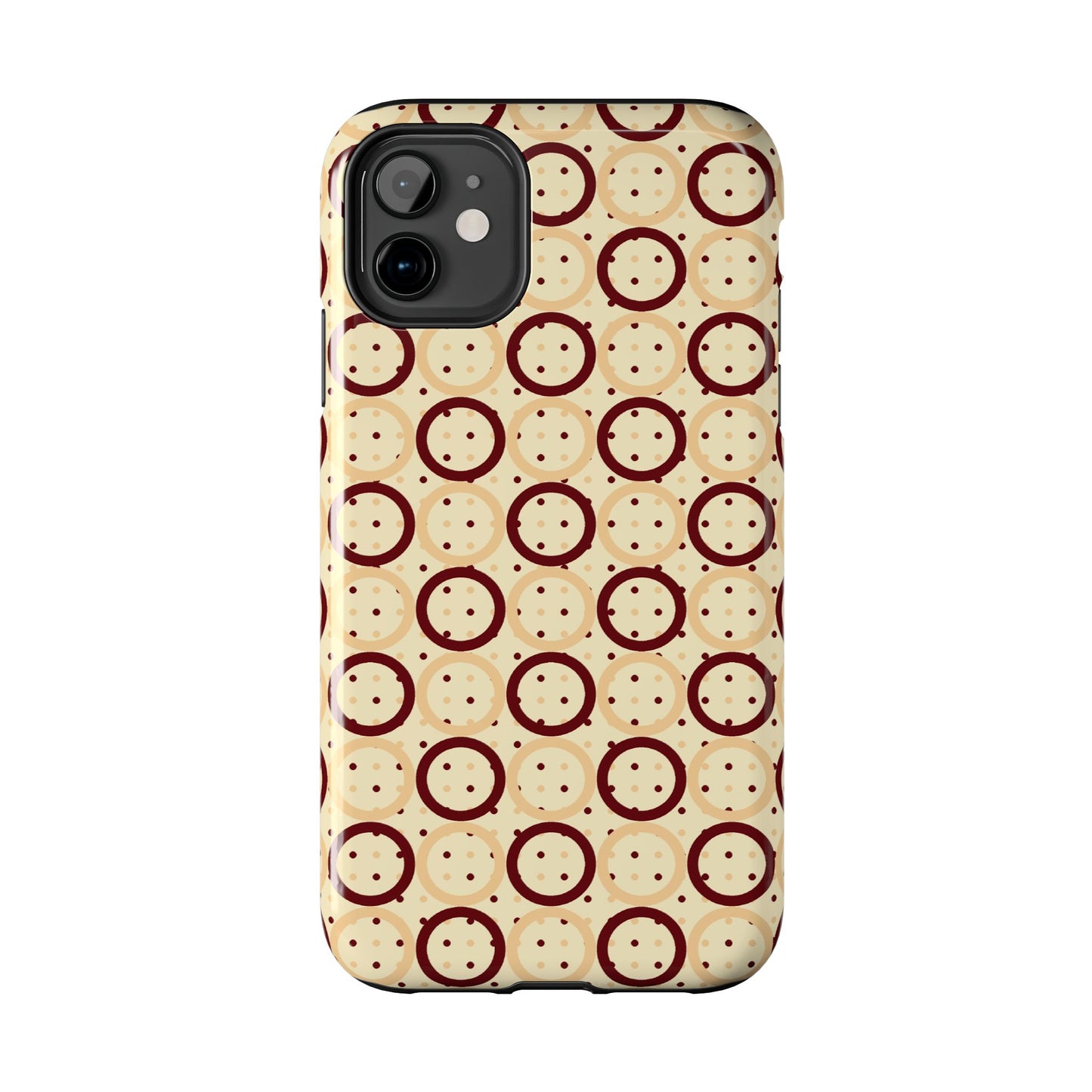 Beige Circle Dot Abstract Pattern Tough Phone Cases, Case-Mate