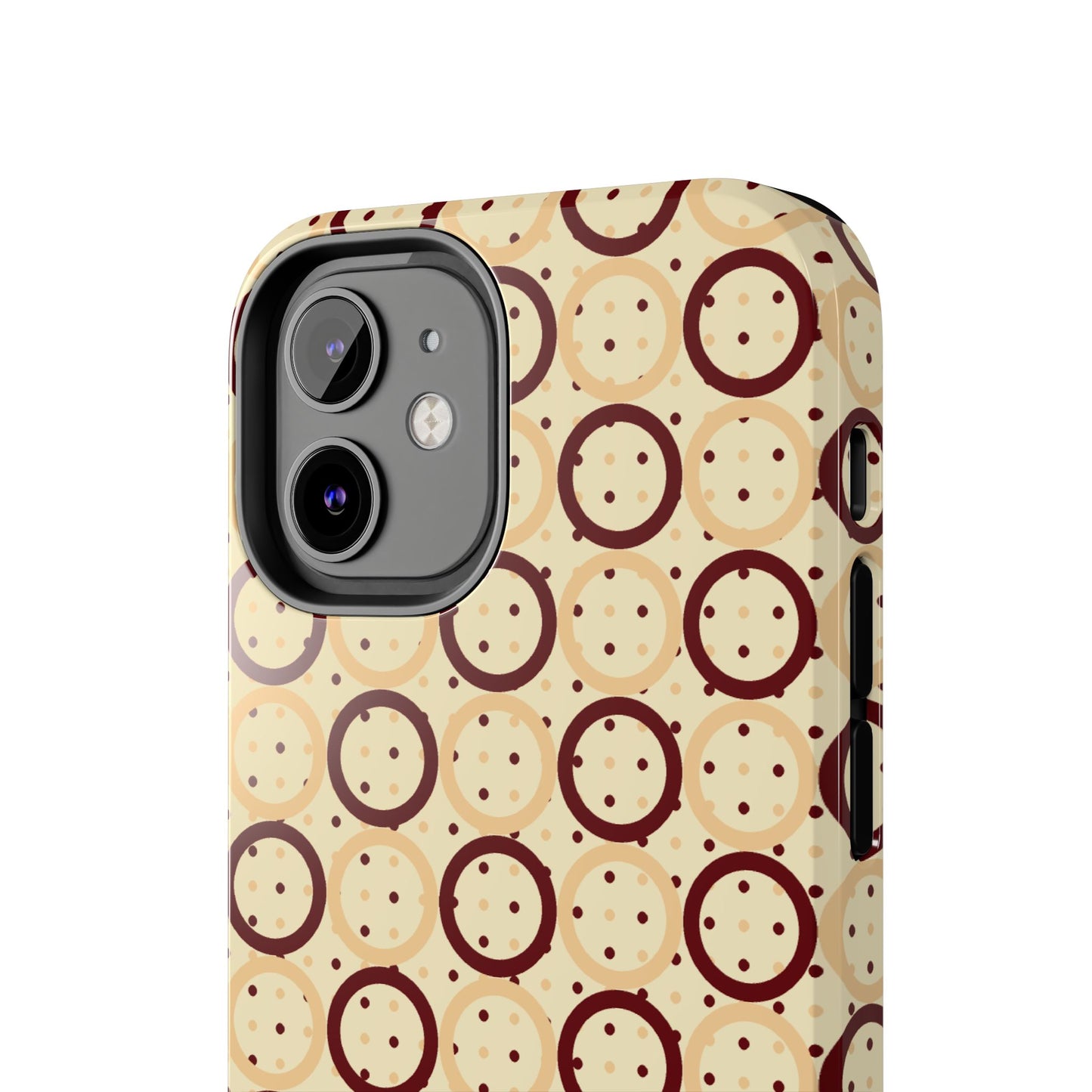 Beige Circle Dot Abstract Pattern Tough Phone Cases, Case-Mate