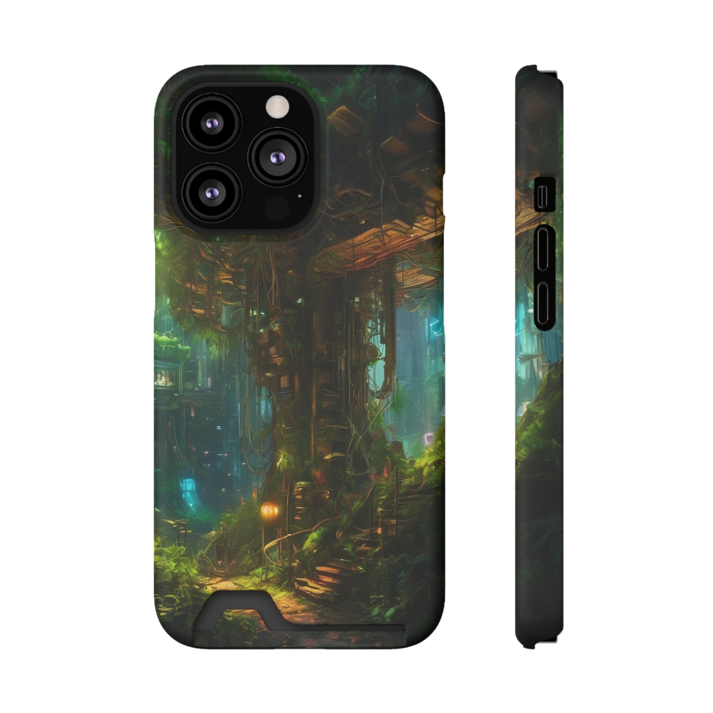 Neon Phone Case with Card Holder Glossy/Matte Polycarbonate, MagSafe
