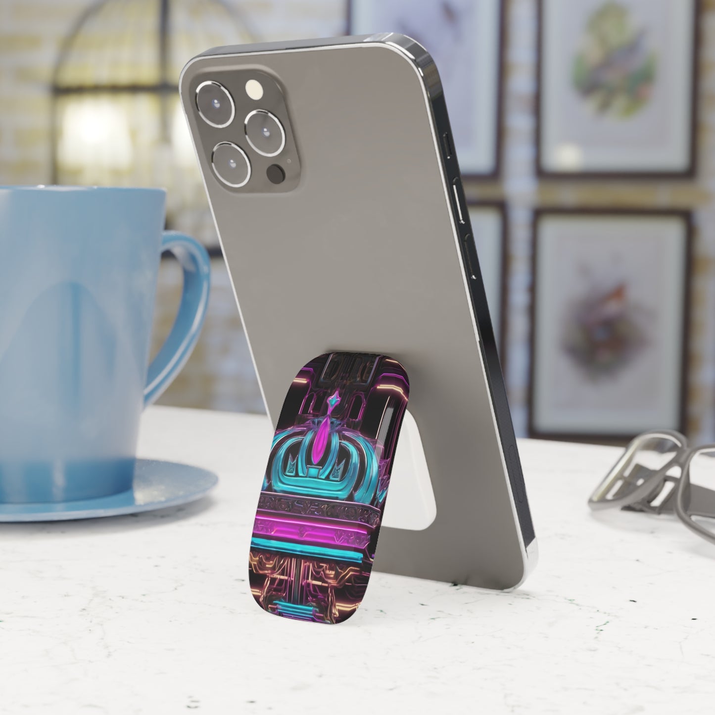 Phone Click-On Grip: Portable Phone Holder & Kickstand