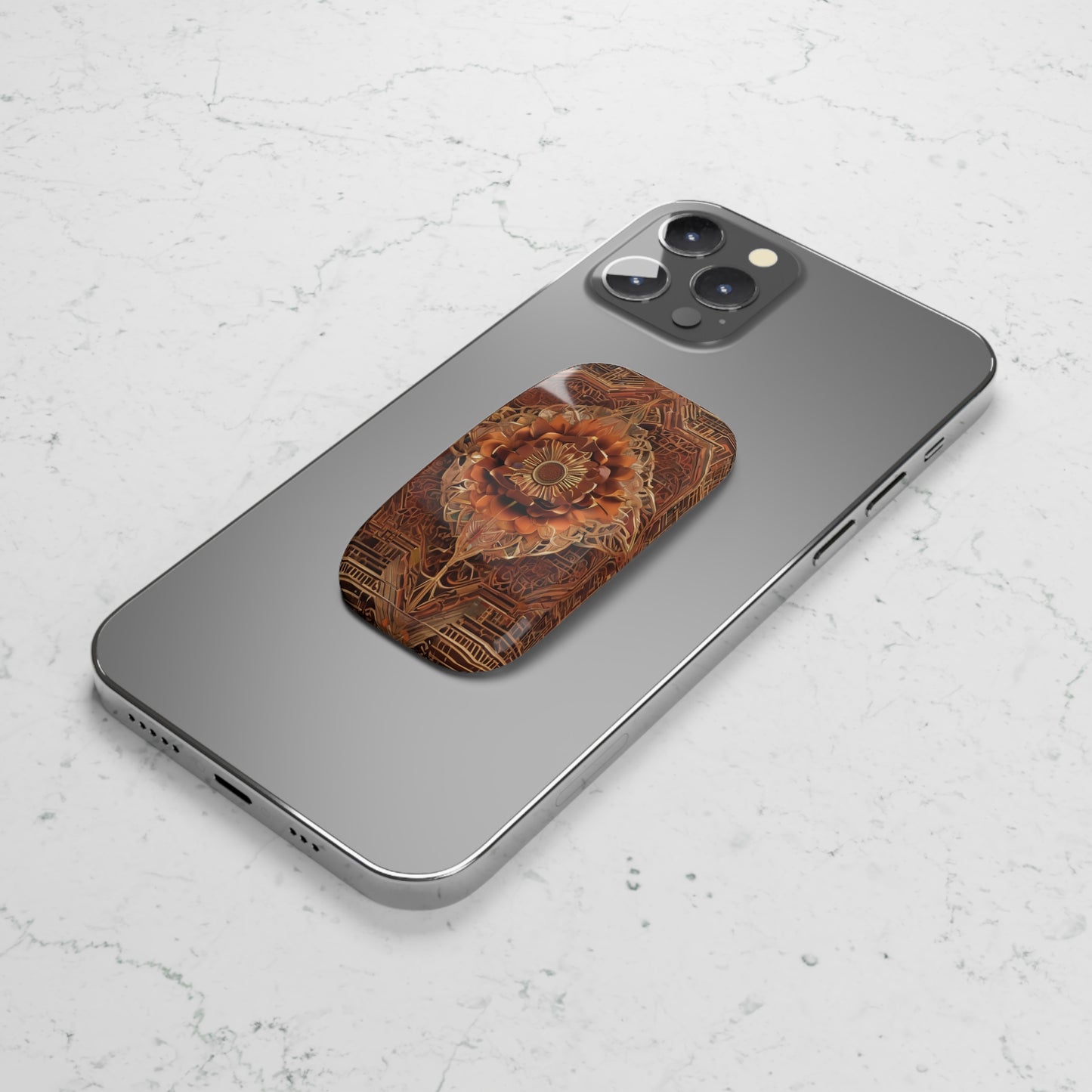Phone Click-On Grip: Durable Polycarbonate Kickstand