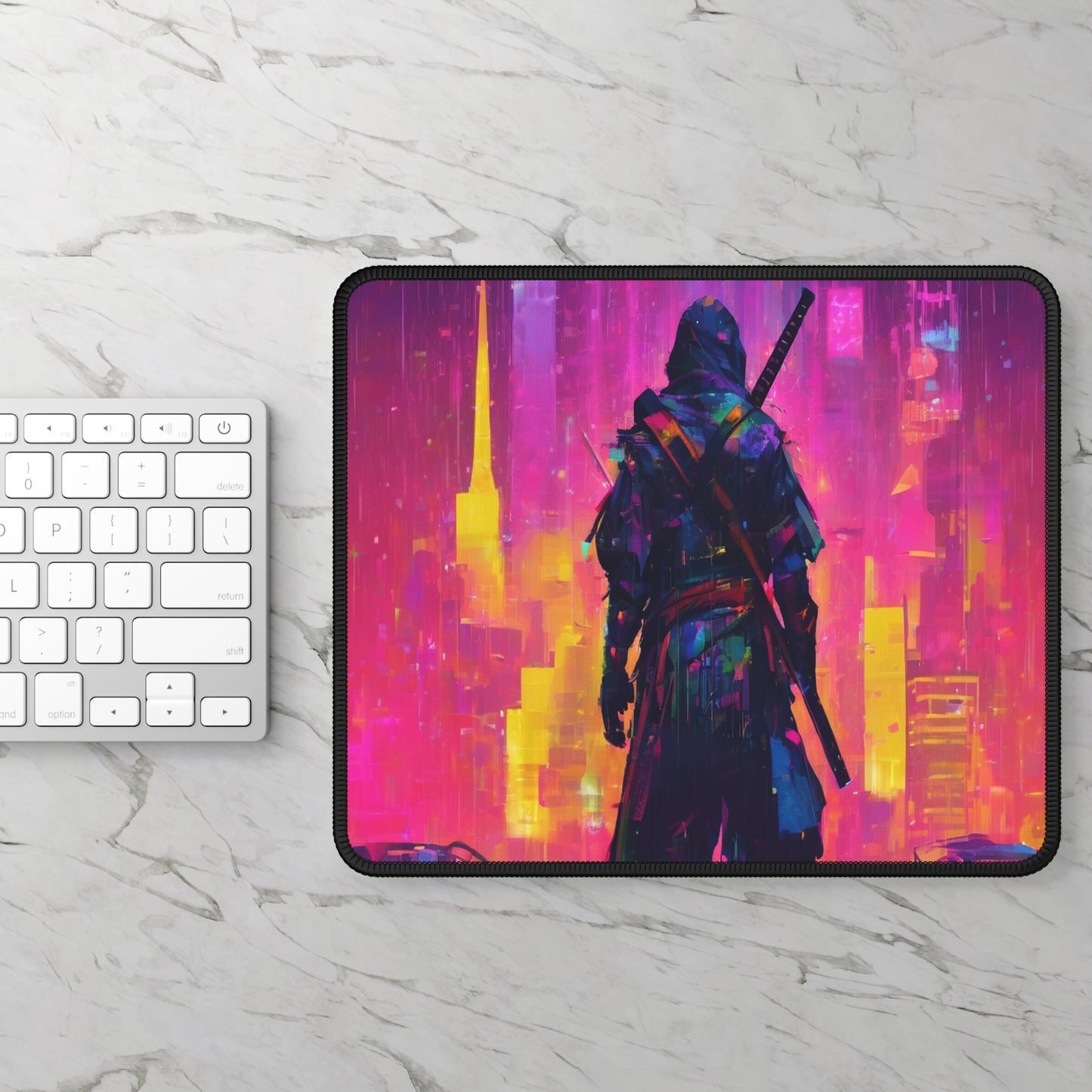 Neon Gaming Mouse Pad - 9x7 Neoprene, Stitched Edges