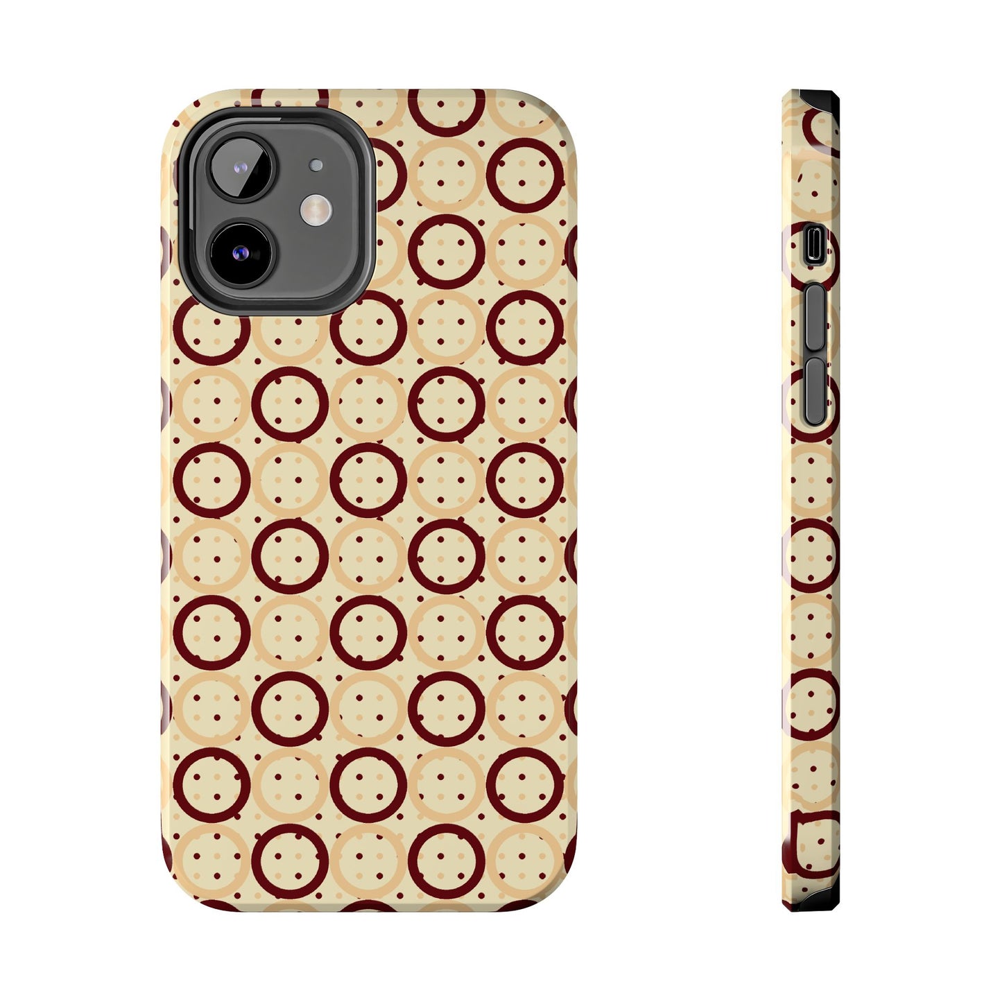 Beige Circle Dot Abstract Pattern Tough Phone Cases, Case-Mate