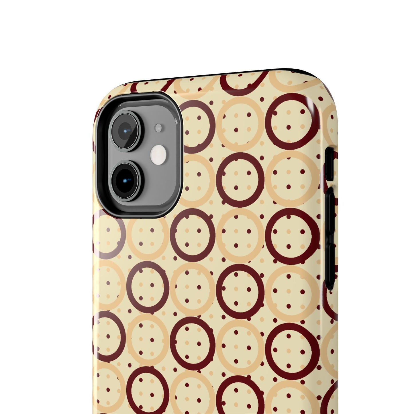 Beige Circle Dot Abstract Pattern Tough Phone Cases, Case-Mate