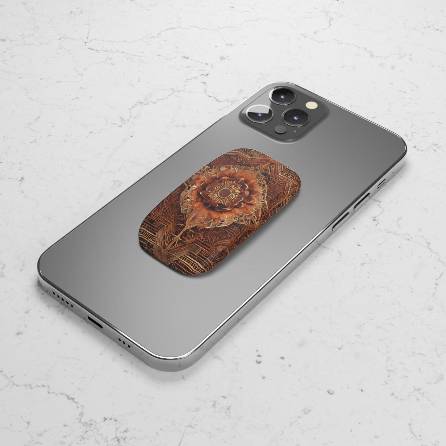 Phone Click-On Grip: Durable Polycarbonate Kickstand