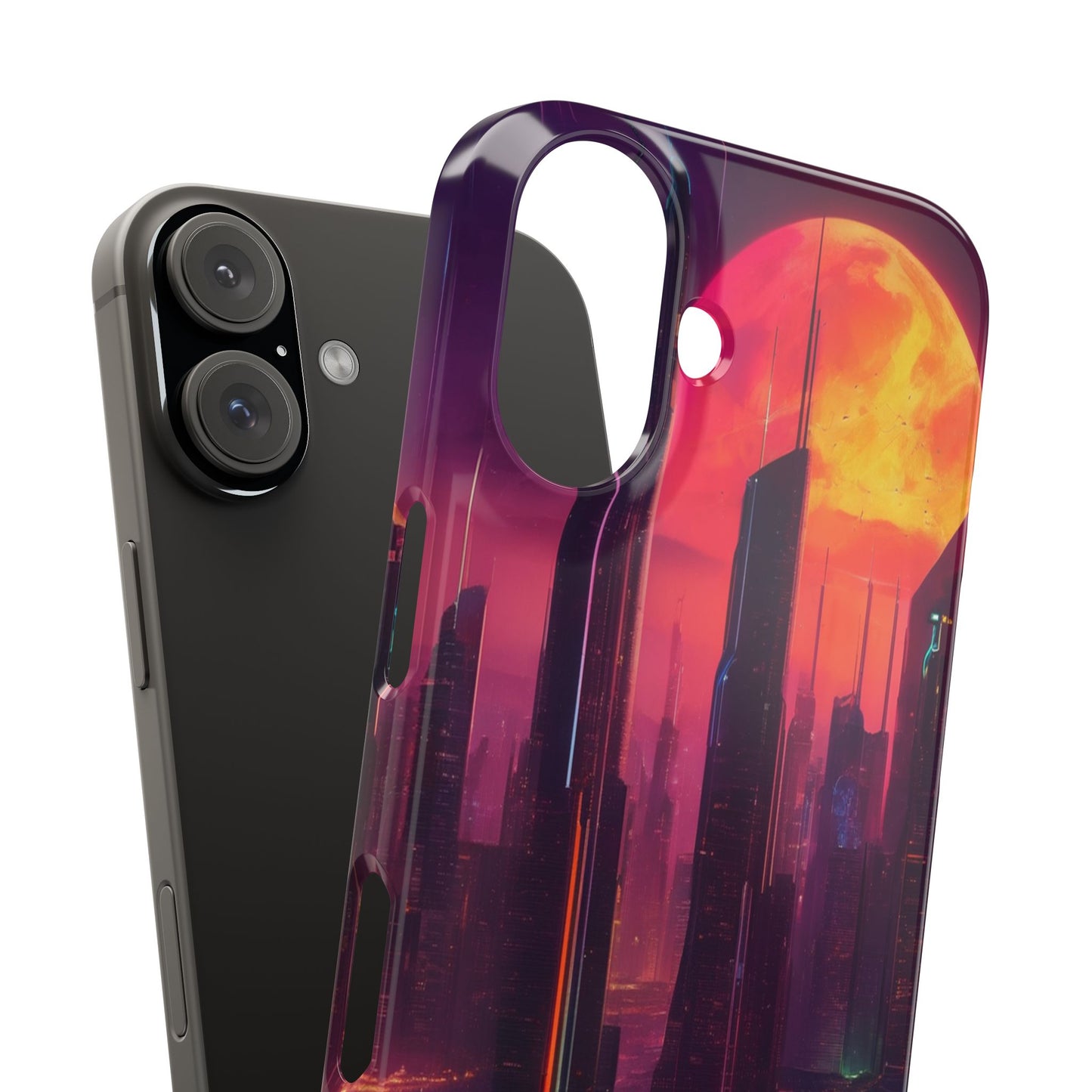 Slim Phone Case: Glossy Lexan, Impact-Resistant, Wireless Charging
