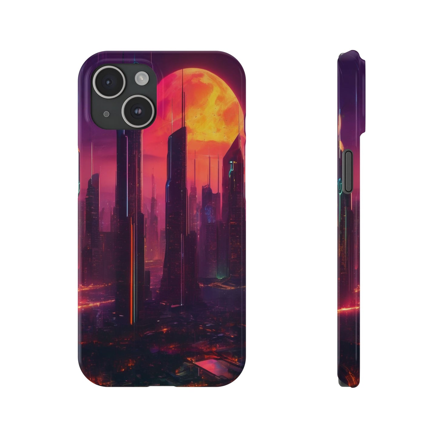 Slim Phone Case: Glossy Lexan, Impact-Resistant, Wireless Charging