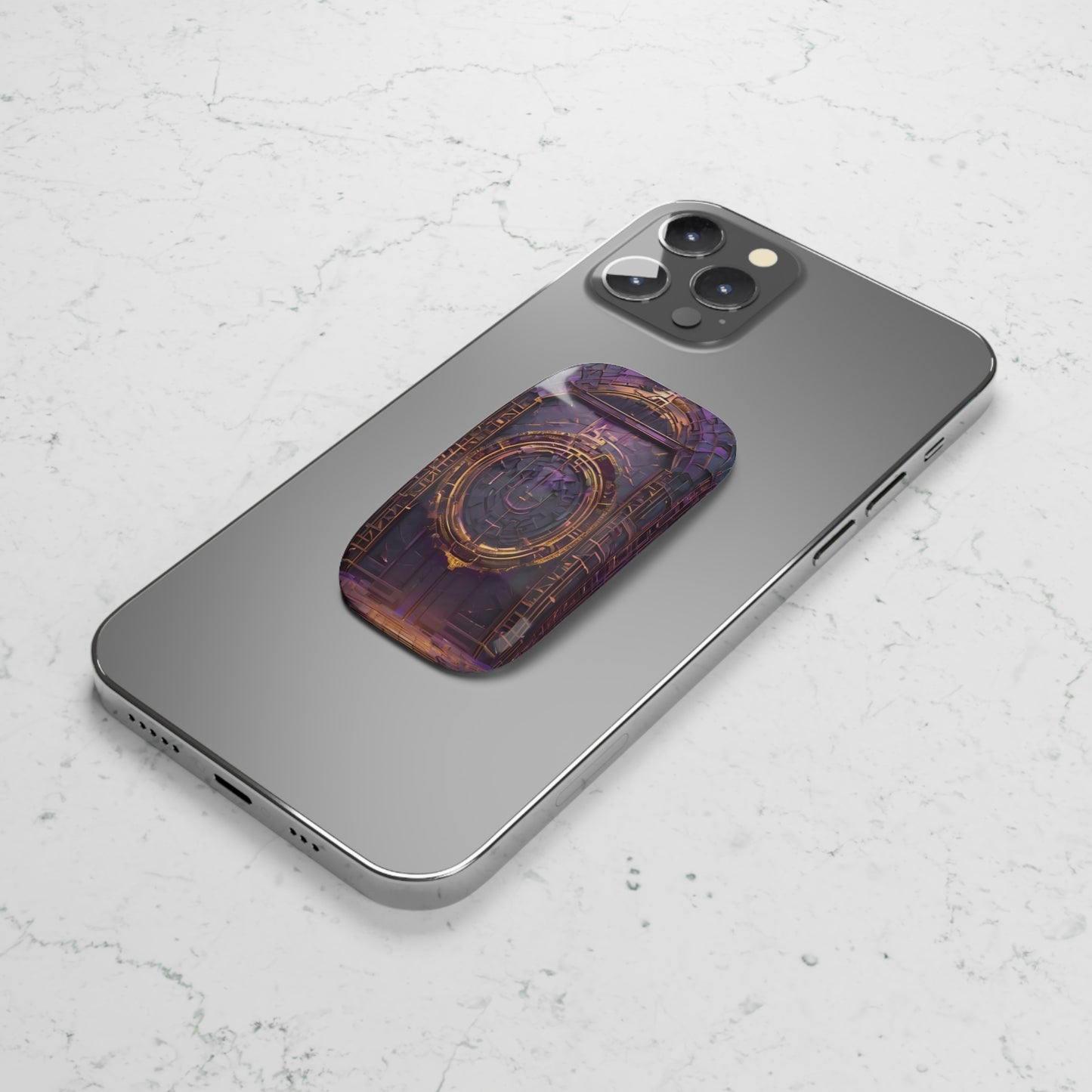 Phone Click-On Grip: Adhesive Phone Holder & Kickstand