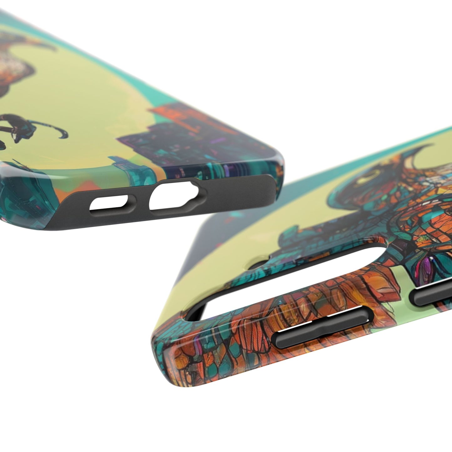 Neon Tough Phone Case - Impact-Resistant, Glossy Finish