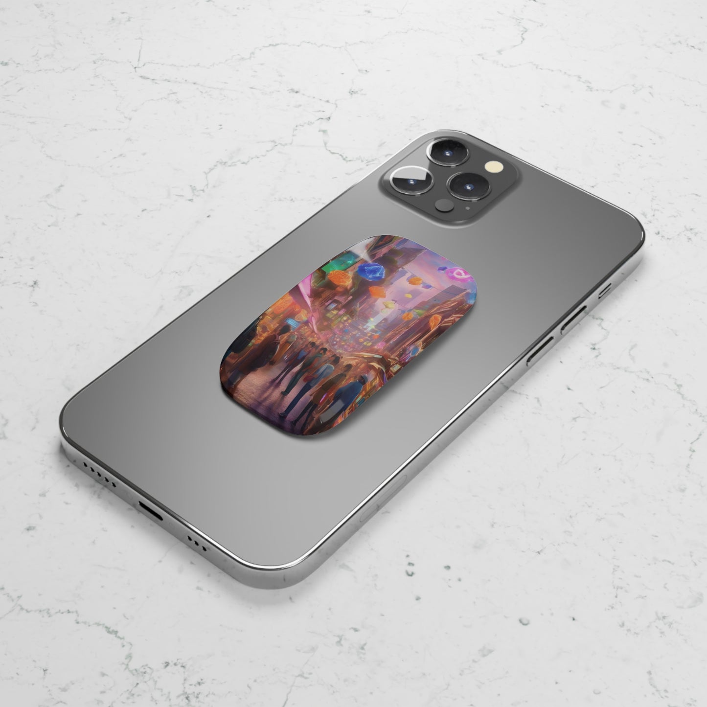 Phone Grip: Reusable Adhesive Holder & Kickstand