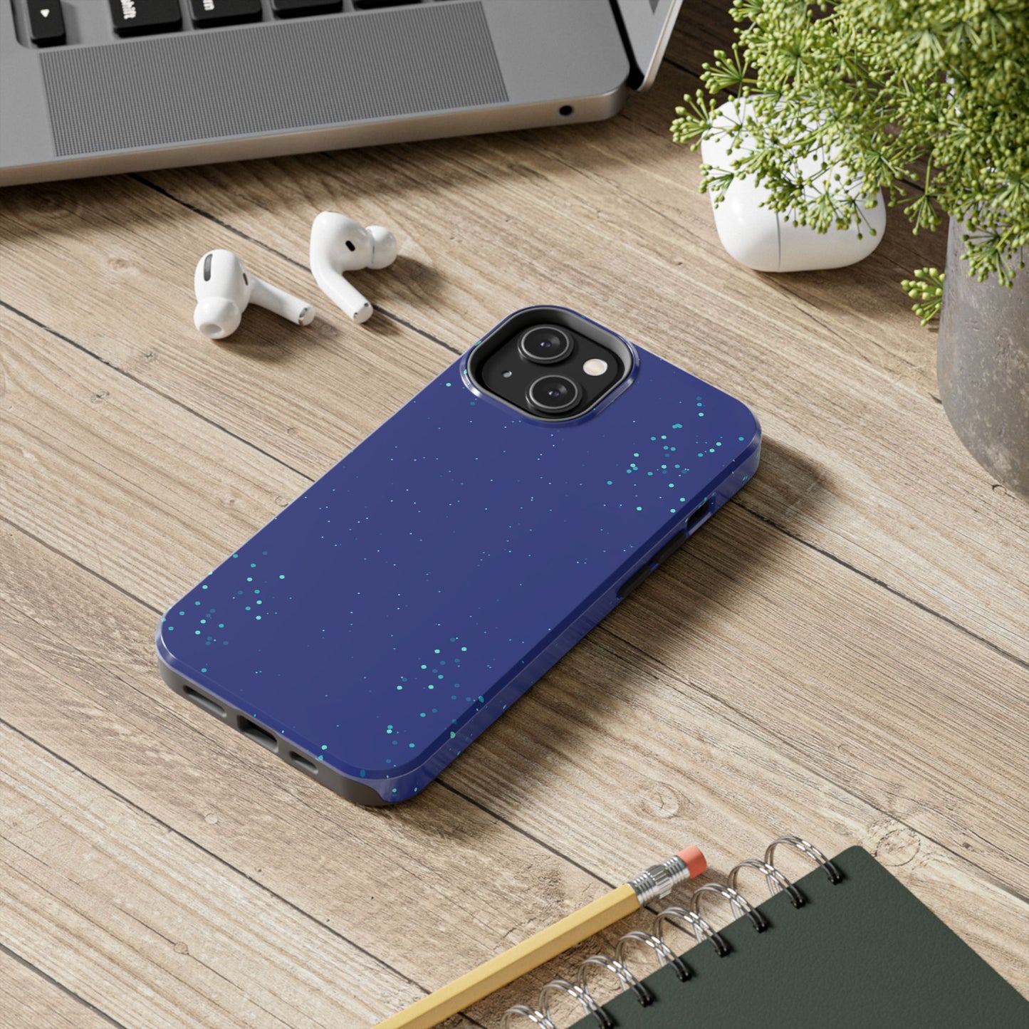 Blue Abstract Dot Pattern Tough Phone Cases, Case-Mate